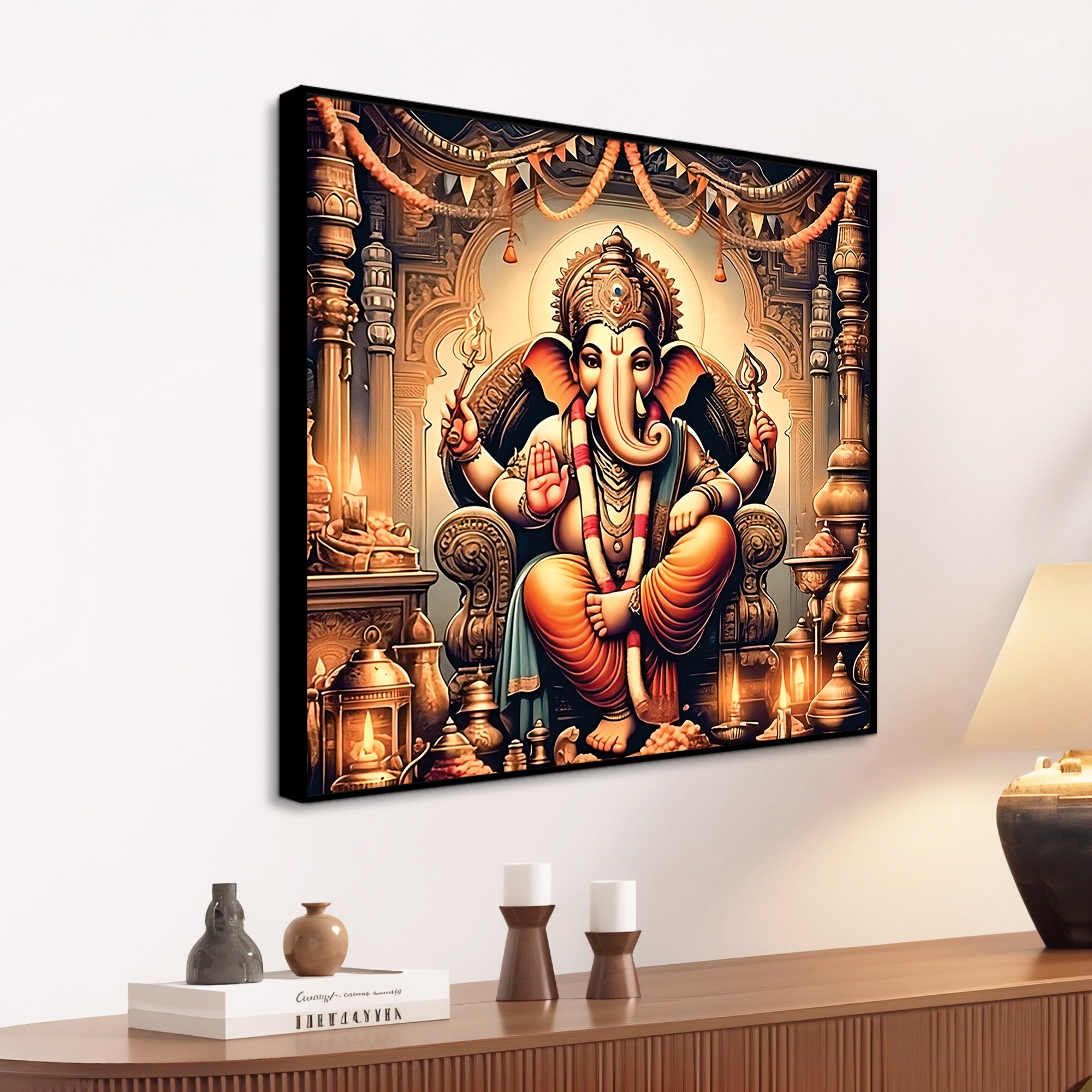 Divine Hindu Ganesh Ji Canvas Painting