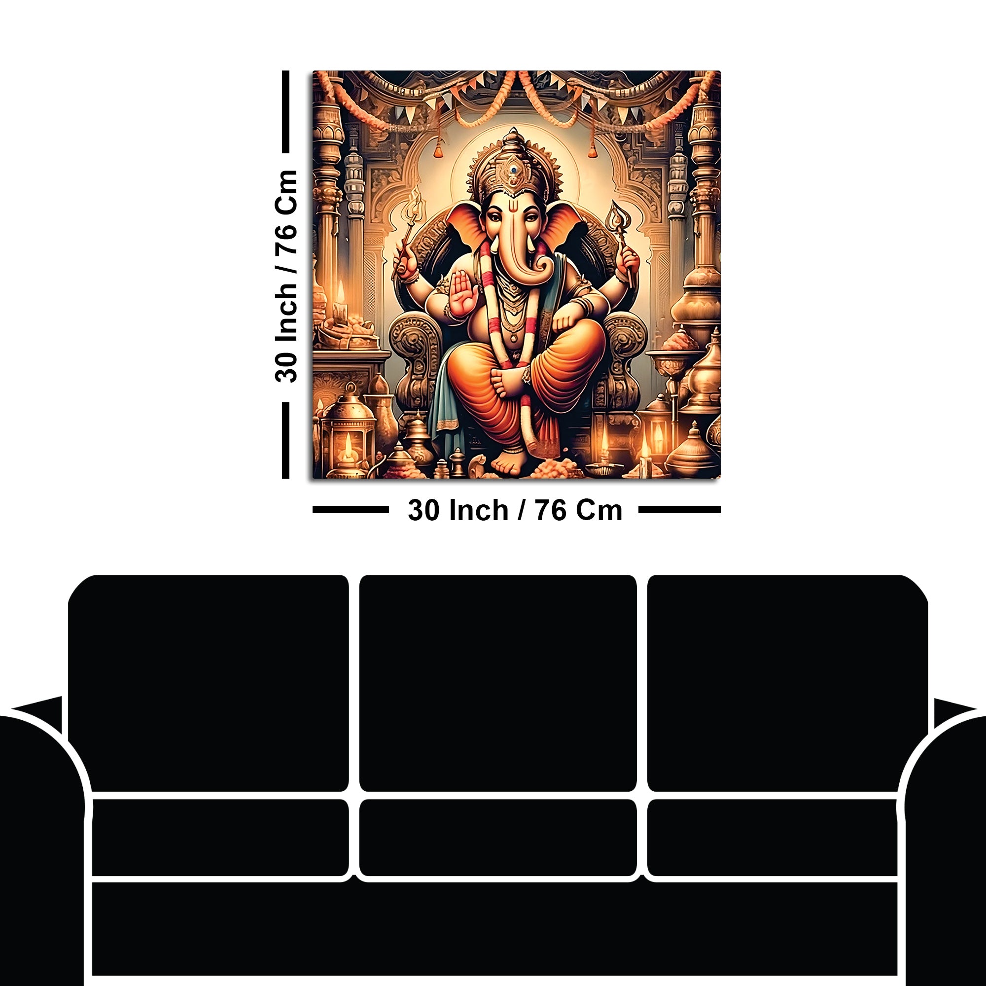 Divine Hindu Ganesh Ji Canvas Painting