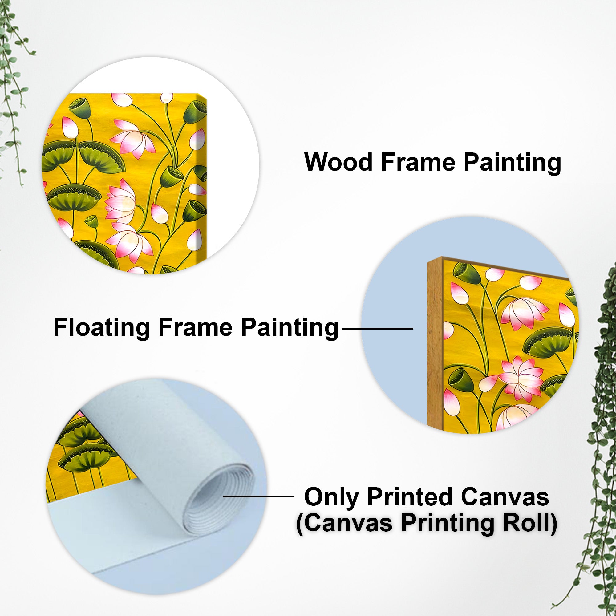 Divine Kamdhenu Cow Lotus Canvas Painting | Traditional Indian Wall Decor