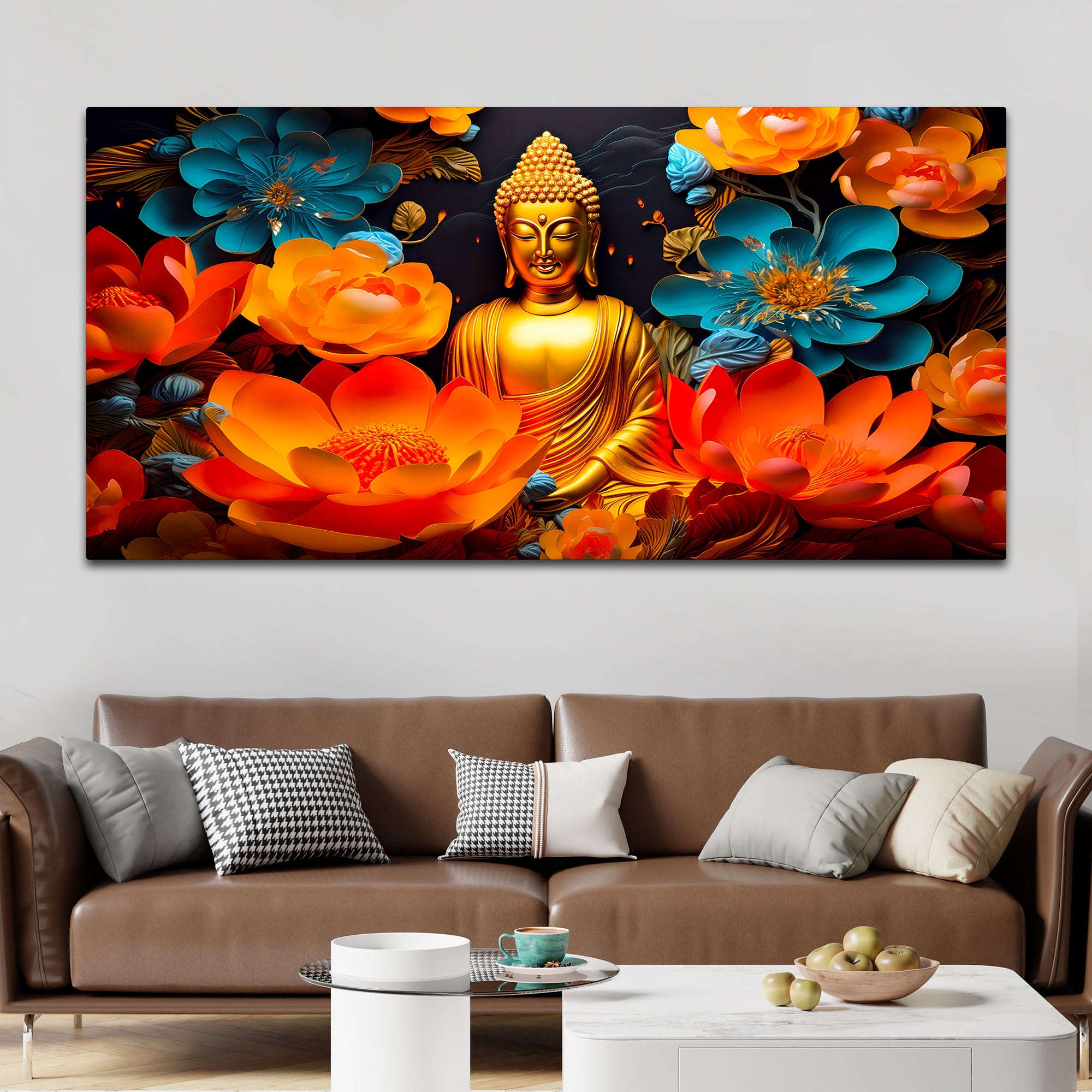 Divine Lord Gautam Buddha Wall Painting for Premium Spiritual Decor
