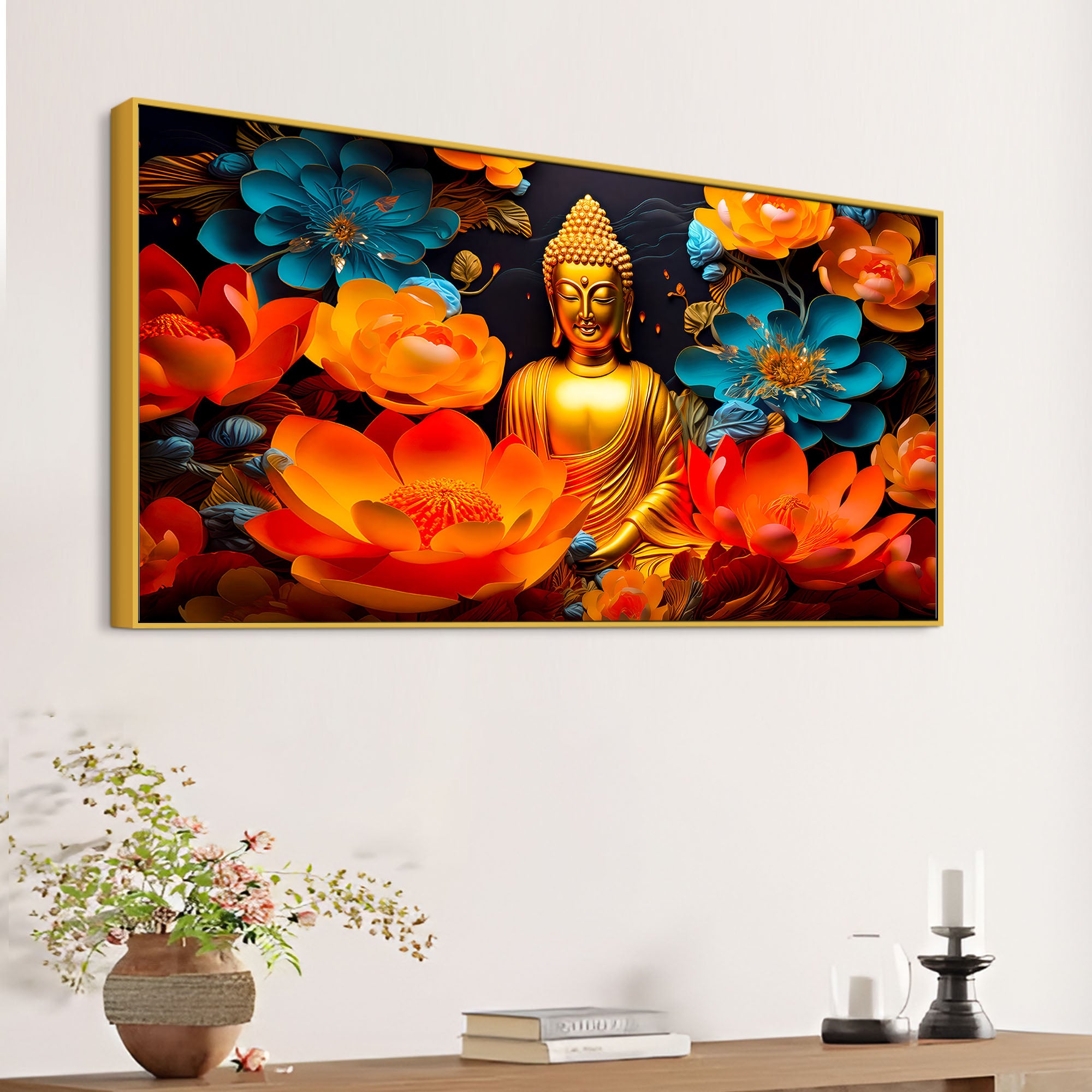 Divine Lord Gautam Buddha Wall Painting for Premium Spiritual Decor