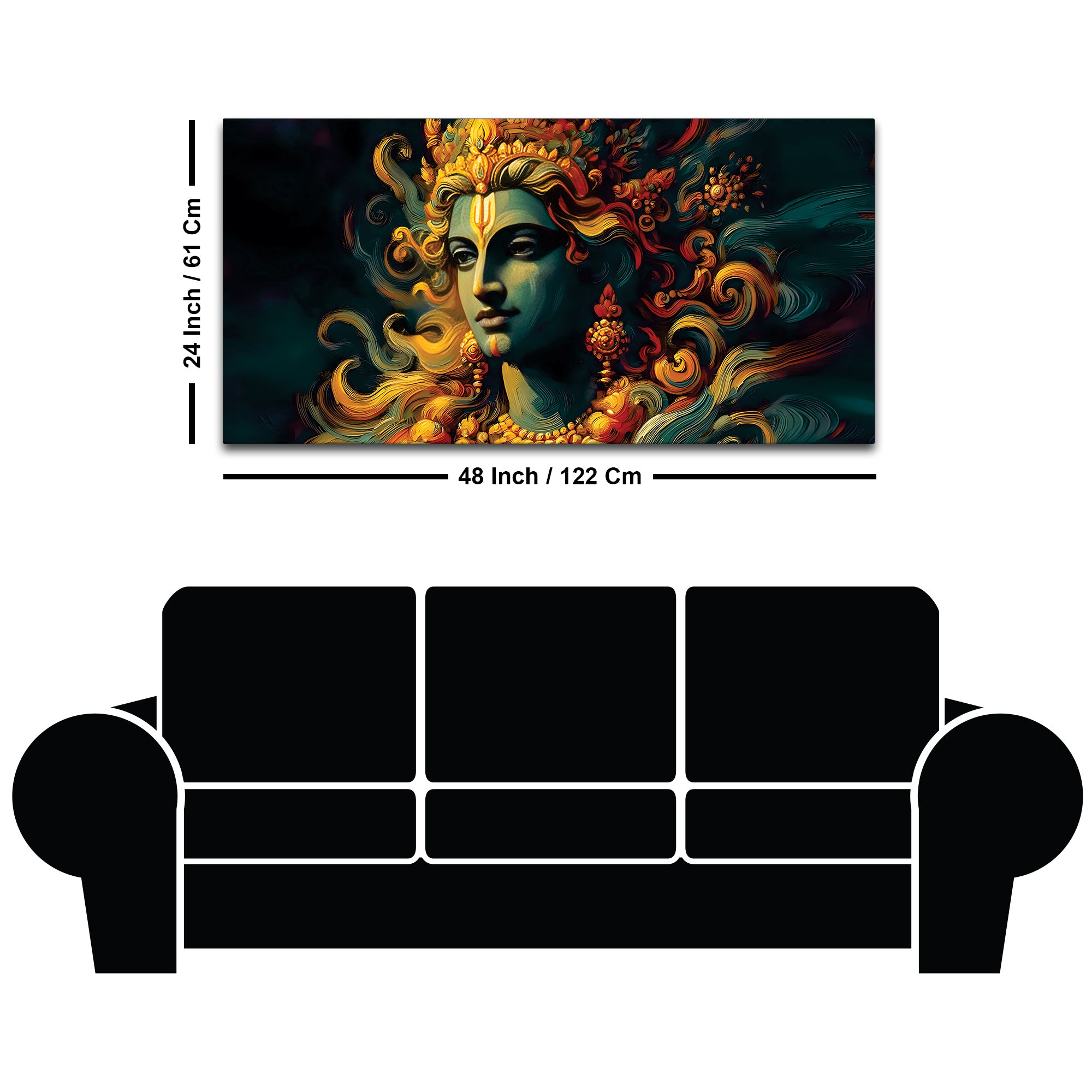 Divine Lord Krishna Canvas Painting for Wall Decor