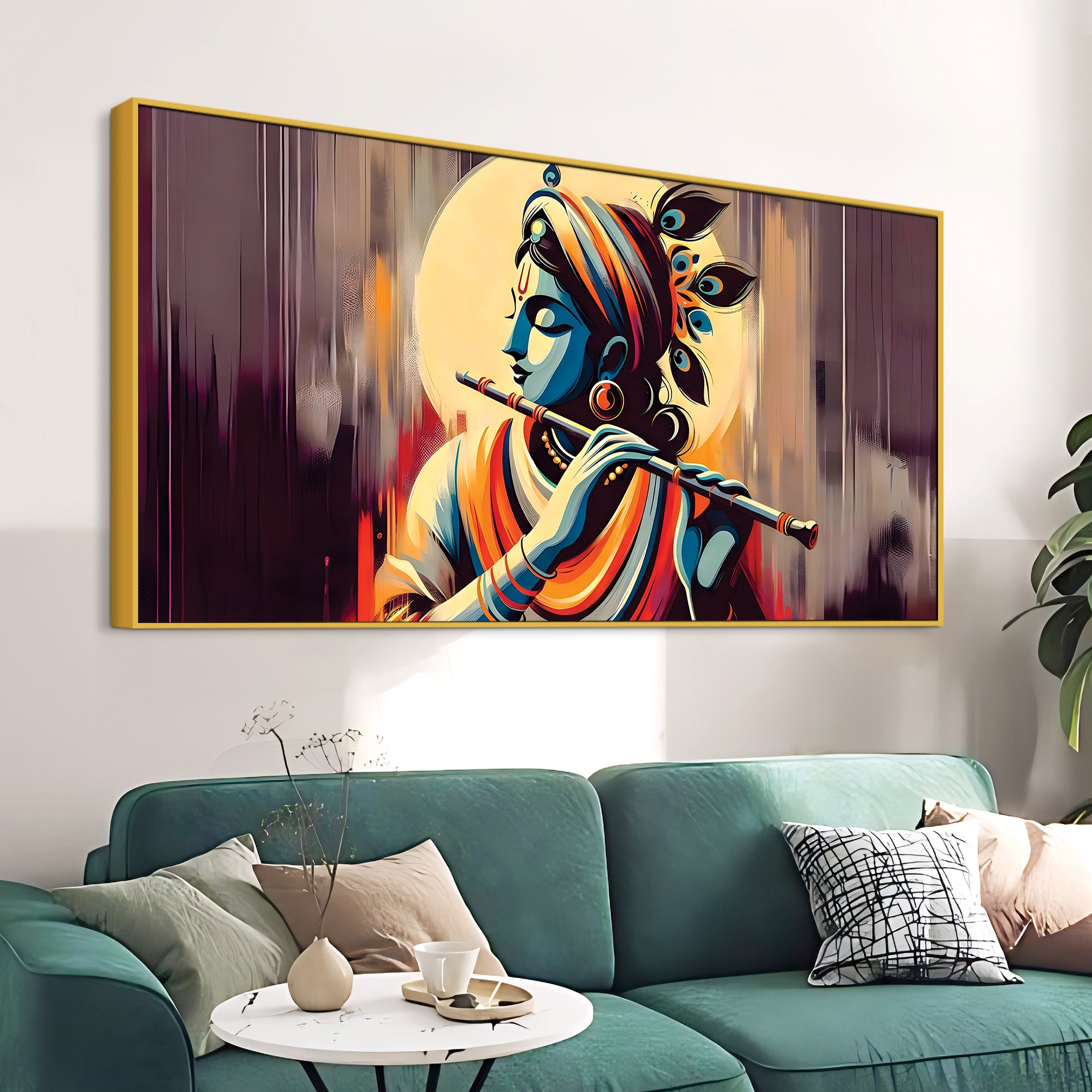 Divine Lord Krishna Modern Painting on Canvas
