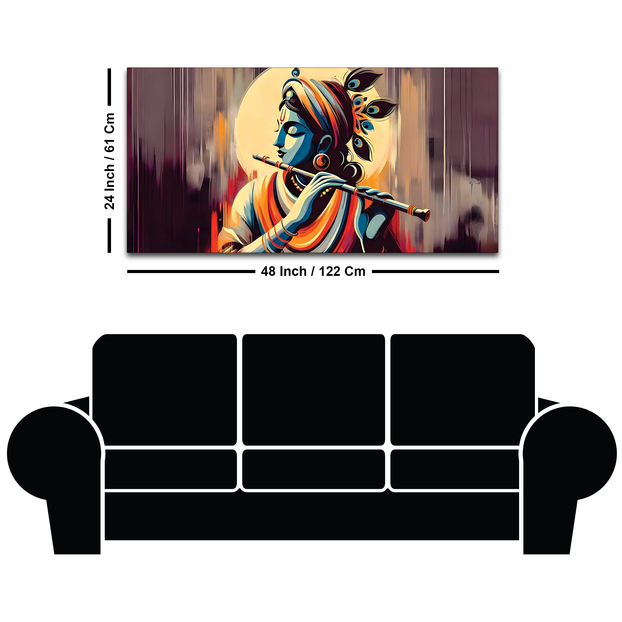 Divine Lord Krishna Modern Painting on Canvas