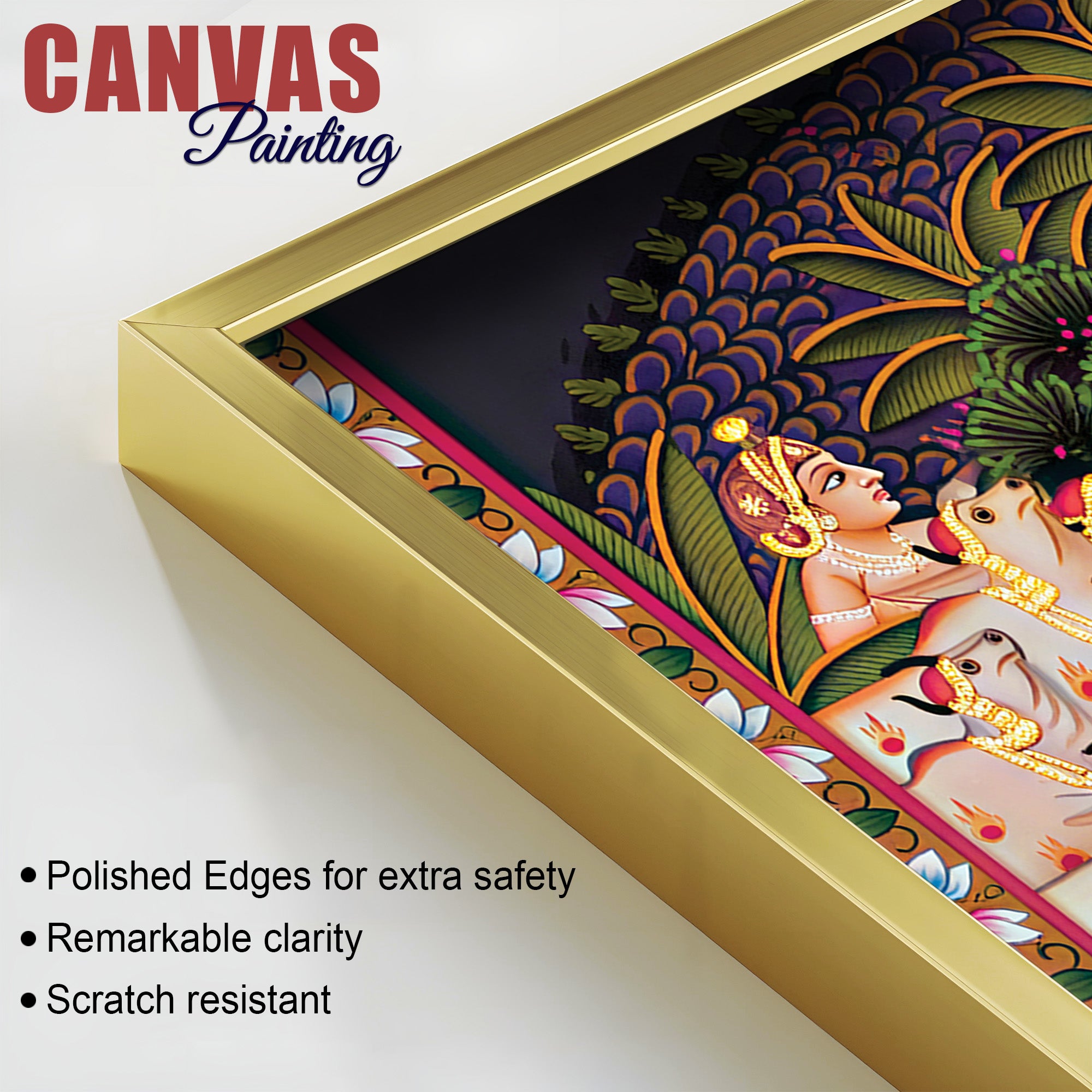 Divine Lord Krishna Pichwai Canvas Wall Painting