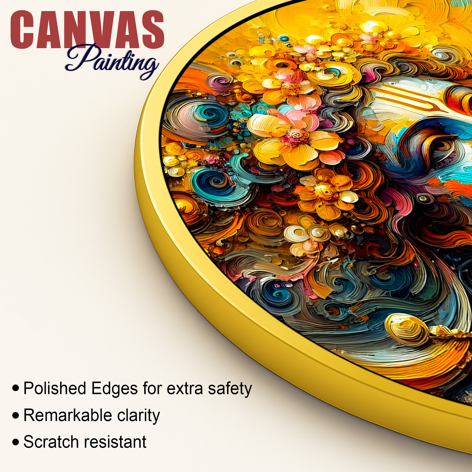 Divine Lord Krishna Round Wall Painting