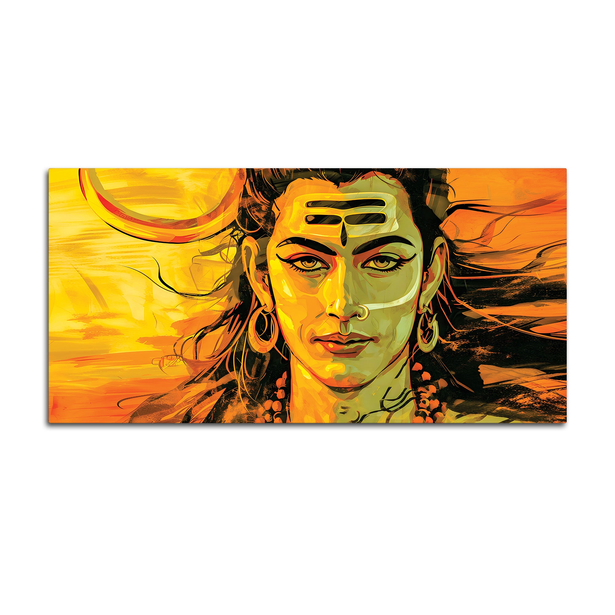 Divine Lord Shiva Painting on Canvas for Spiritual Home Decor