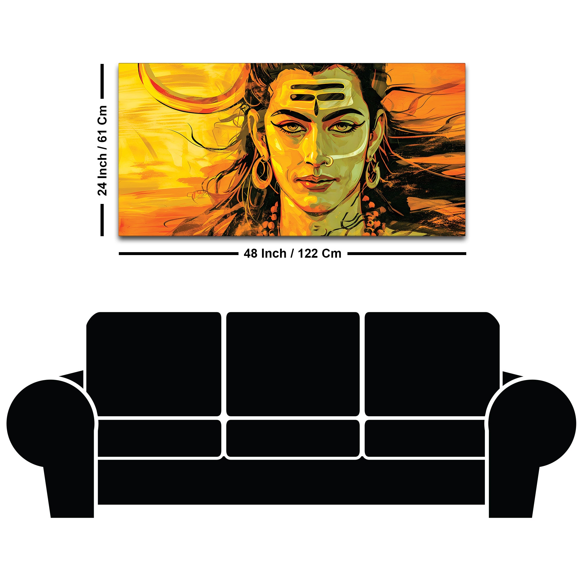 Divine Lord Shiva Painting on Canvas for Spiritual Home Decor