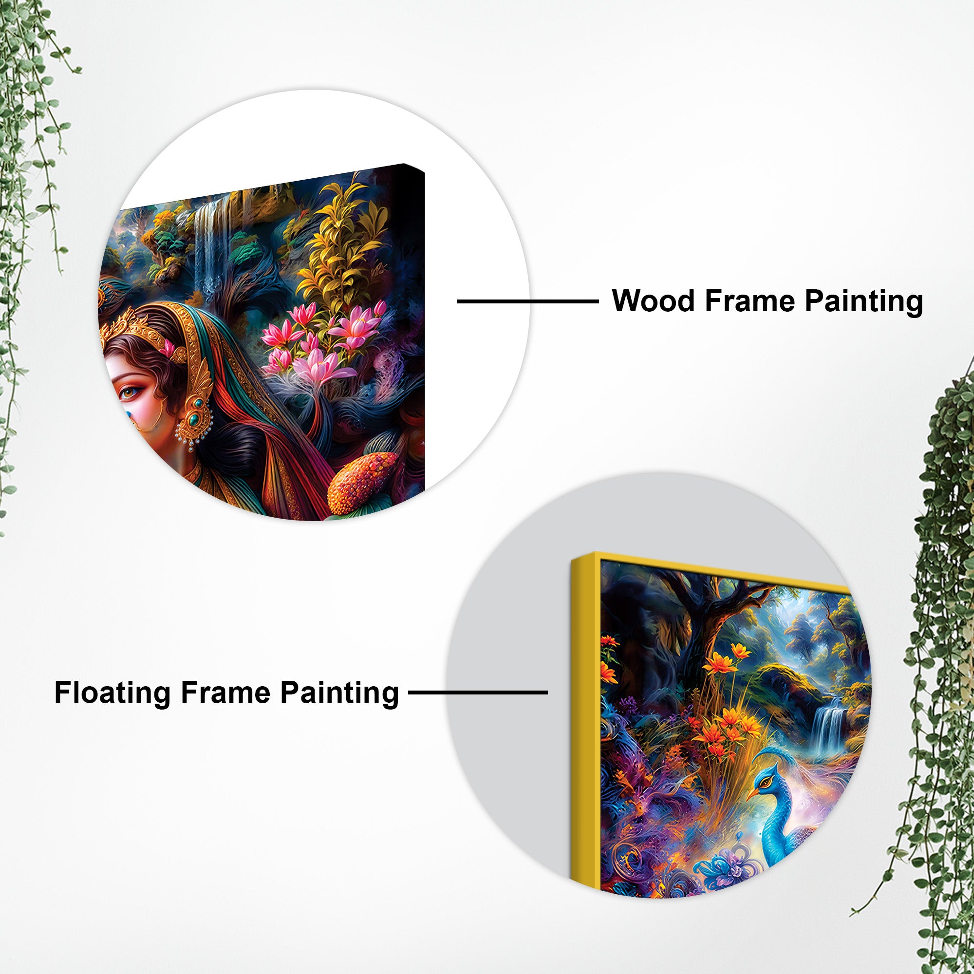 Divine Radha Krishna Scenic Canvas Wall Painting