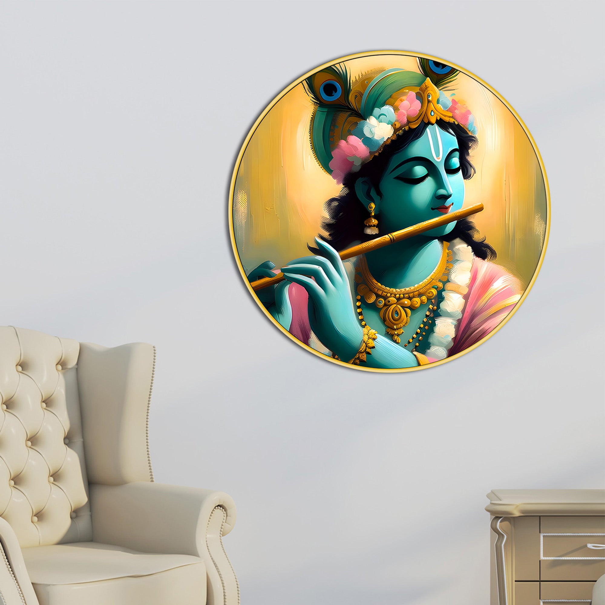 divine-shri-krishna-round-painting-for-living-room