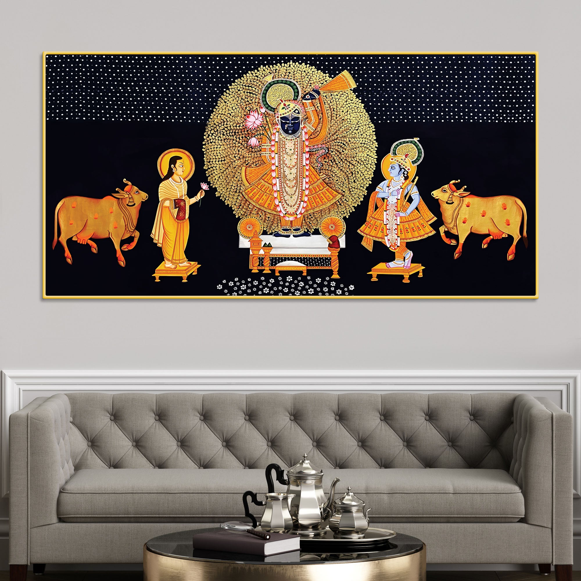 Divine Shrinathji Pichwai Art Canvas wall Painting