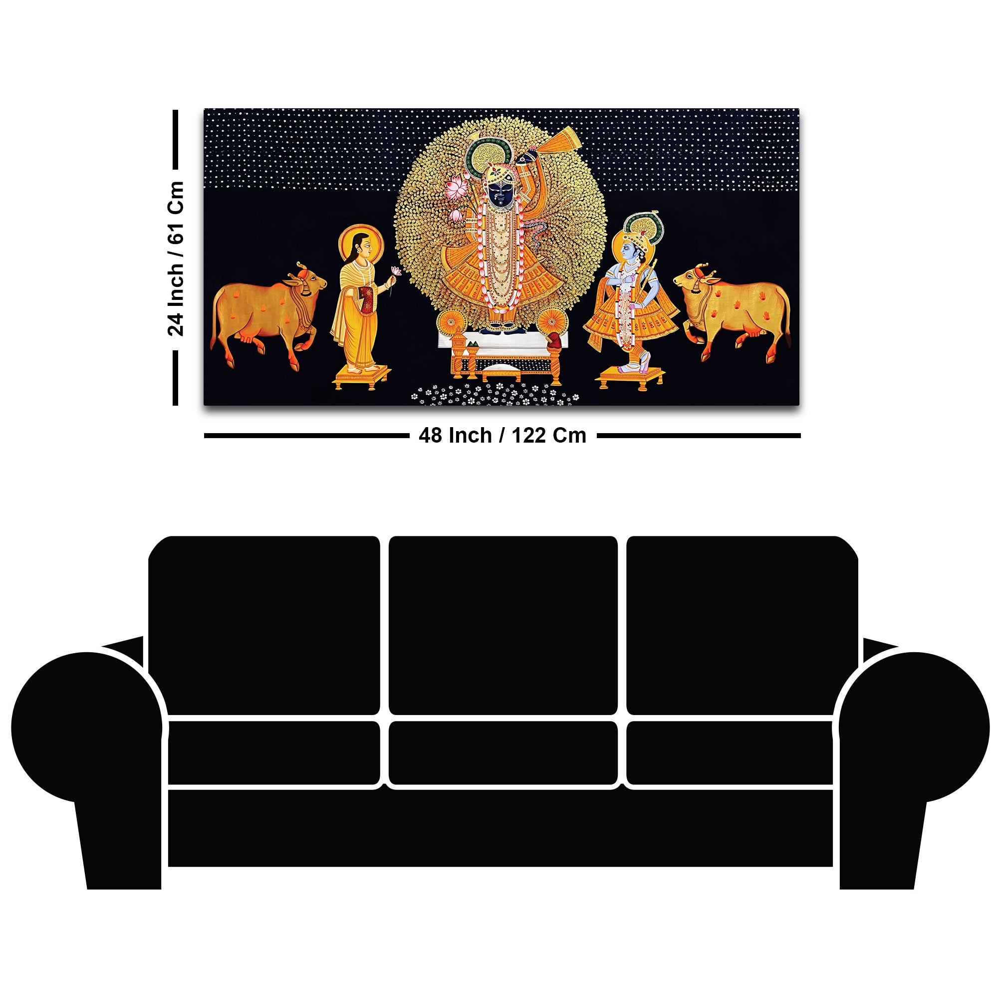 Divine Shrinathji Pichwai Art Canvas wall Painting