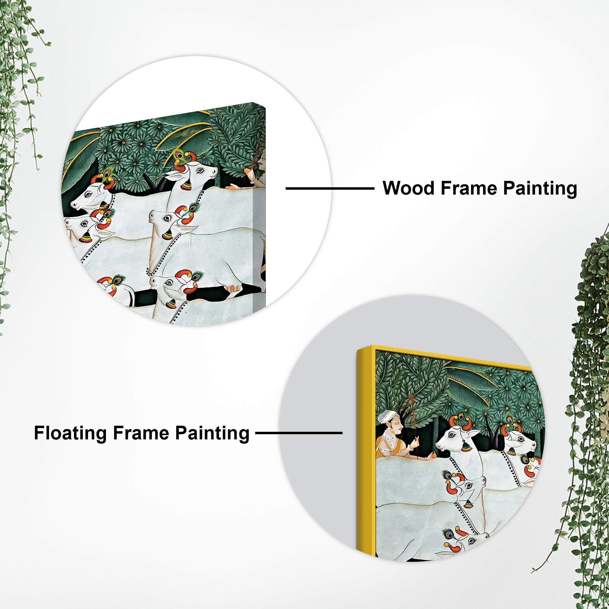 Divine Shrinathji with Cows Traditional Pichwai Painting