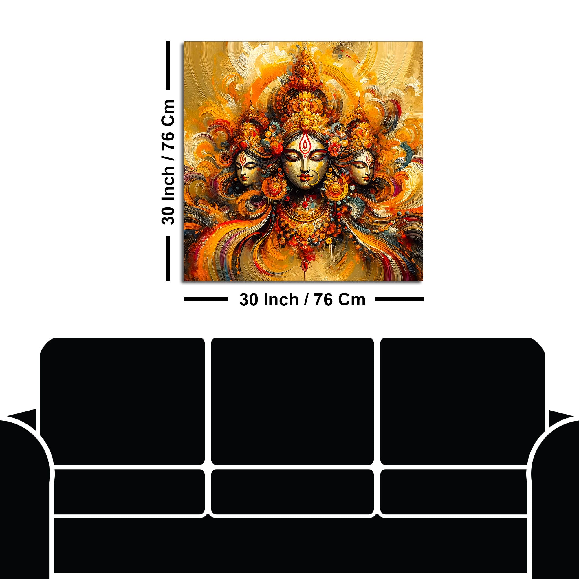 Divine Three Goddesses Canvas Wall Painting