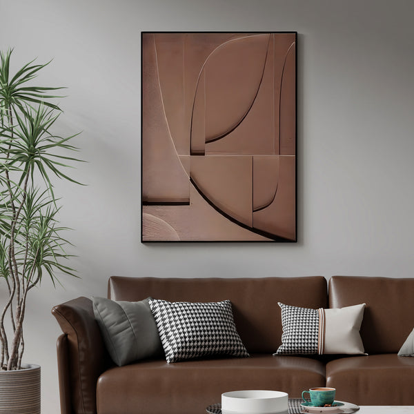 Earthform Geometry Textured Brown 3D Wall Art Home Decor