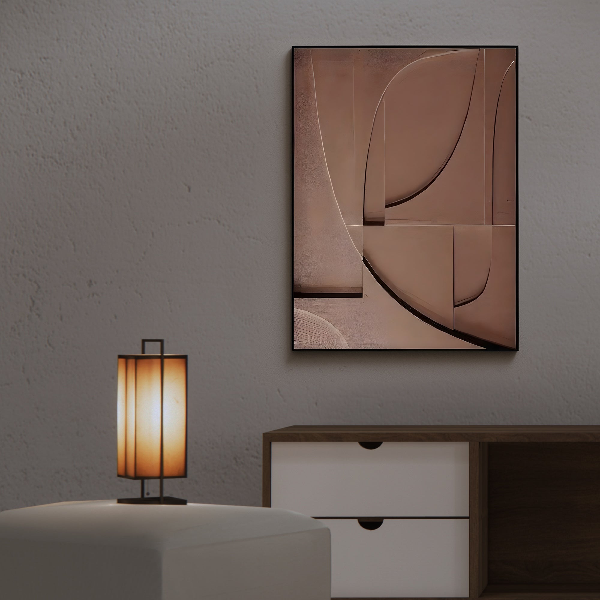 Earthform Geometry Textured Brown 3D Wall Art Home Decor