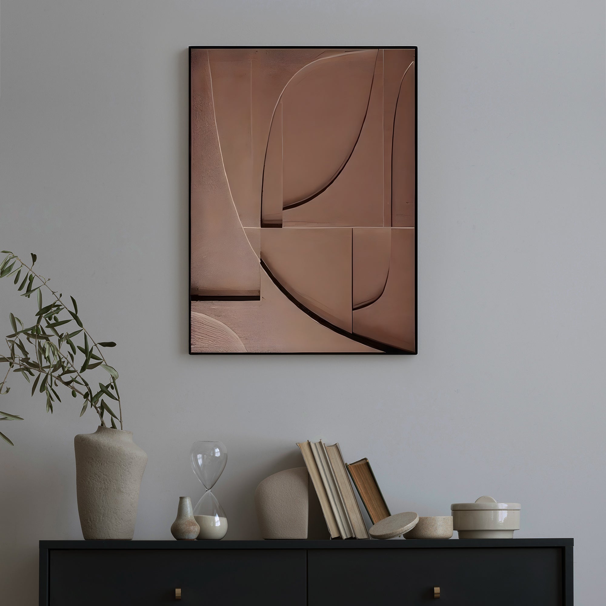 Earthform Geometry Textured Brown 3D Wall Art Home Decor