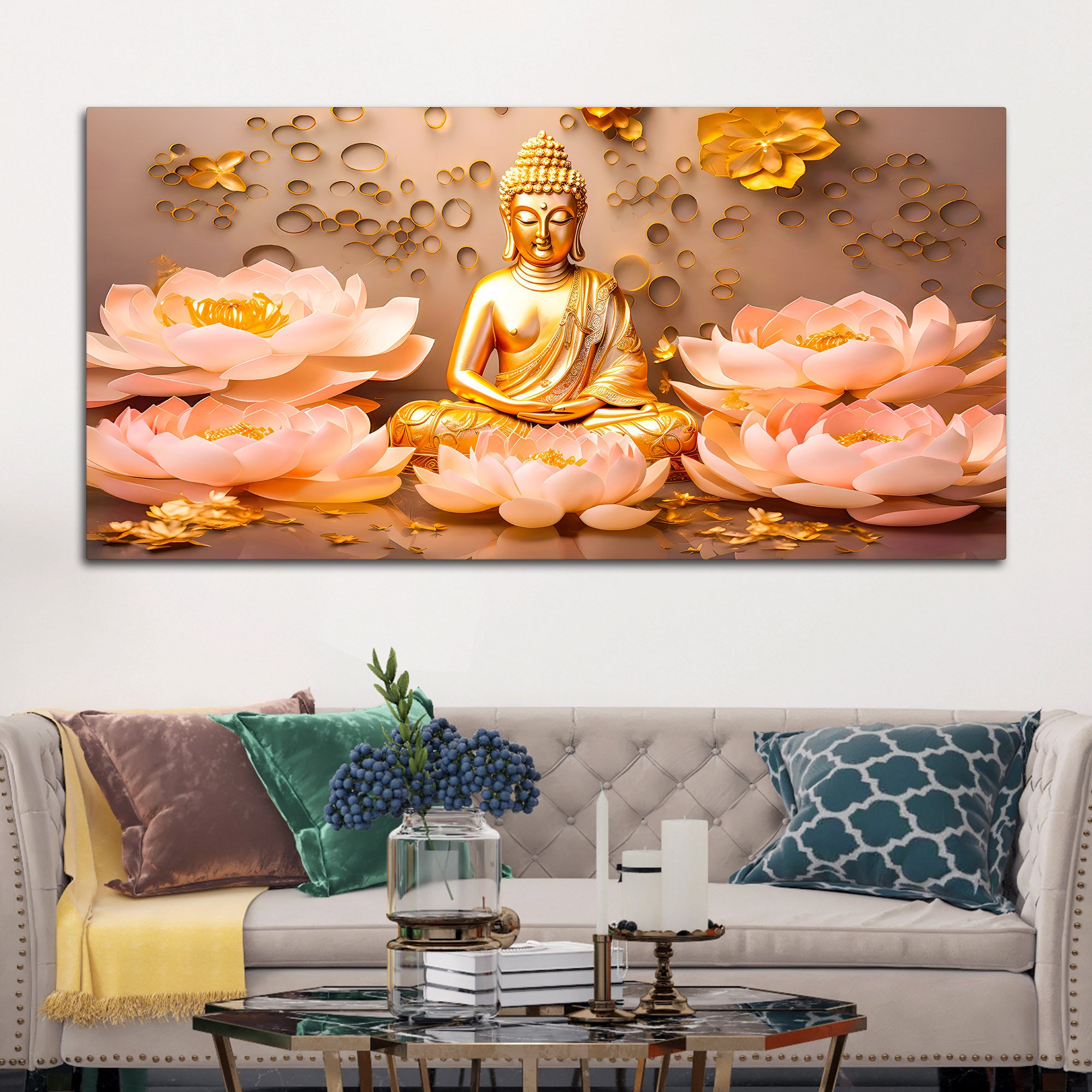 Elegant Buddha Canvas Painting for Home Wall Décor