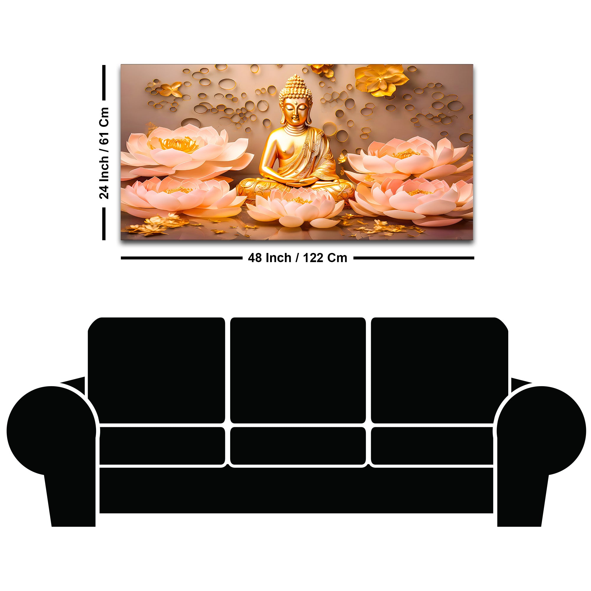 Elegant Buddha Canvas Painting for Home Wall Décor