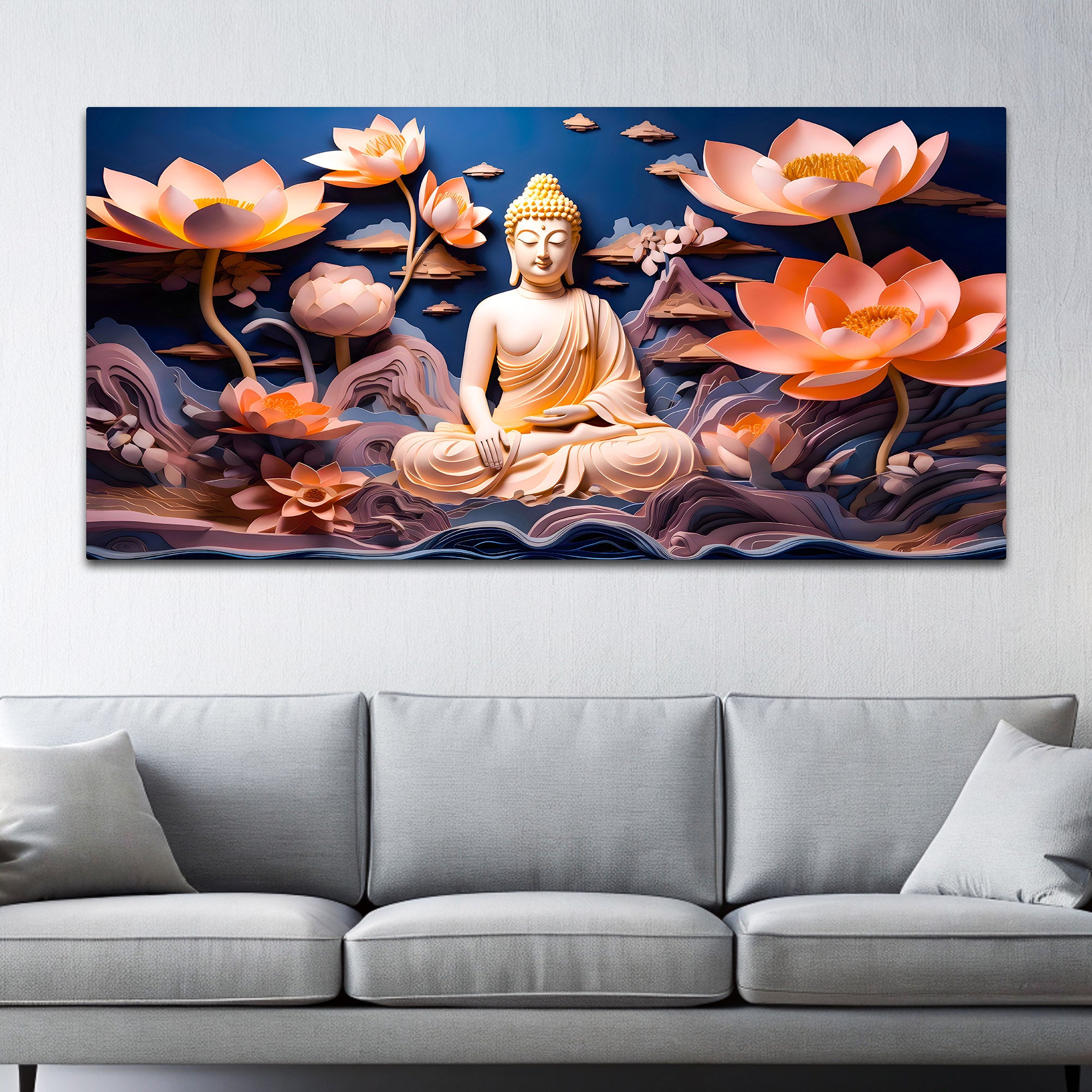 Elegant Buddha Canvas Wall Painting for Luxury Home Styling