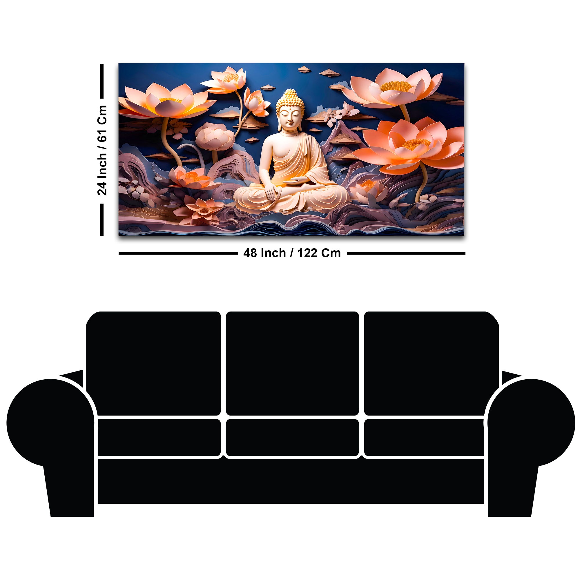 Elegant Buddha Canvas Wall Painting for Luxury Home Styling