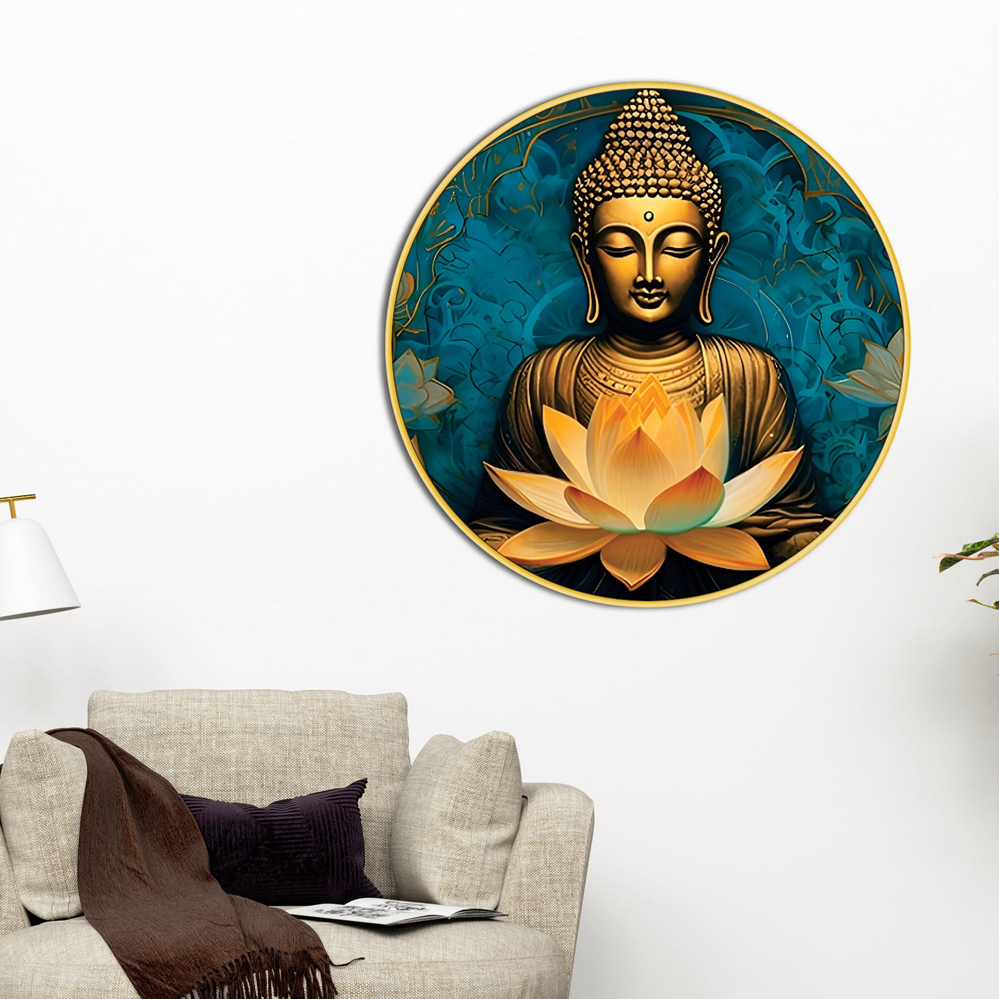 Elegant Buddha Spiritual Canvas Wall Art Painting