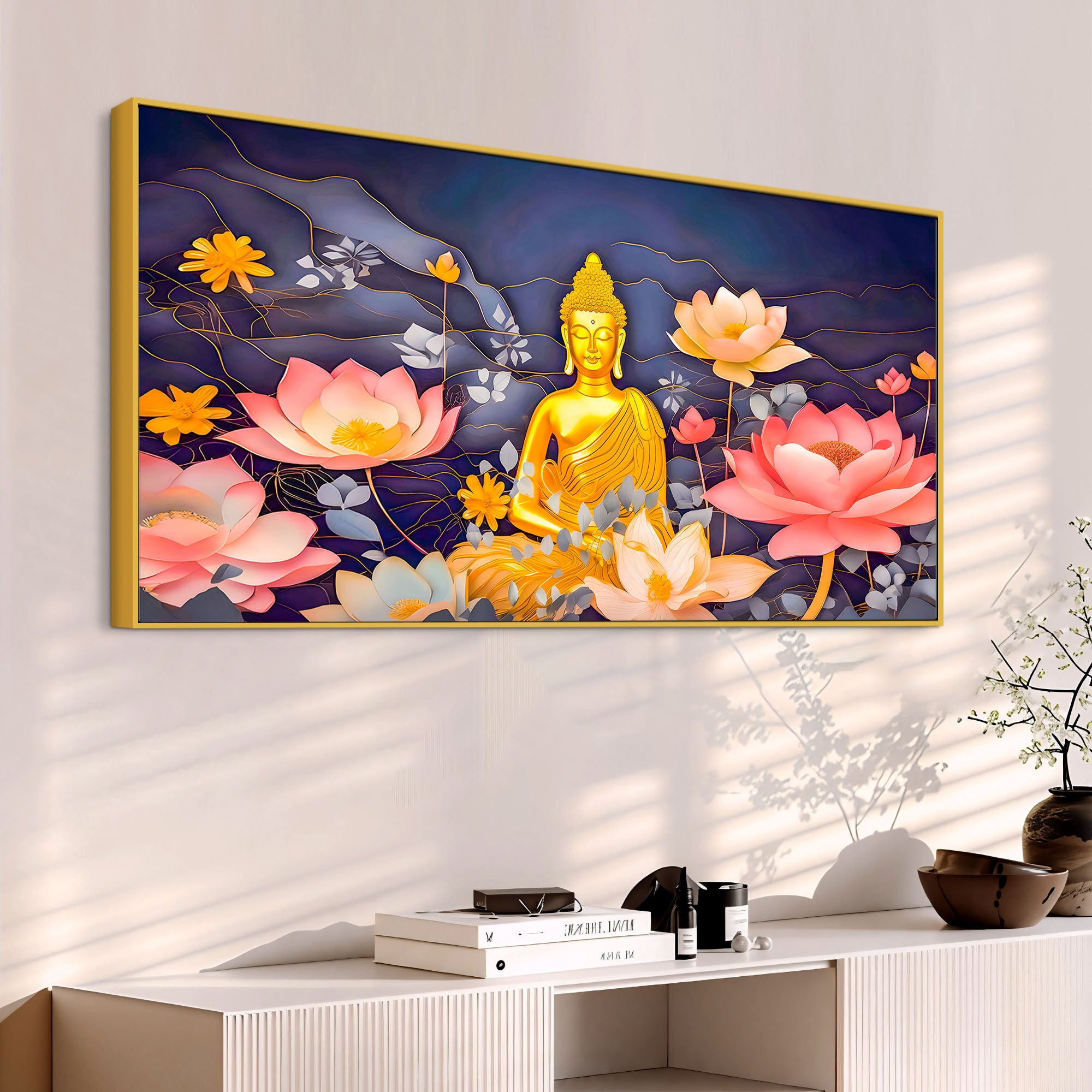 Elegant Buddha Wall Painting for Luxury Home