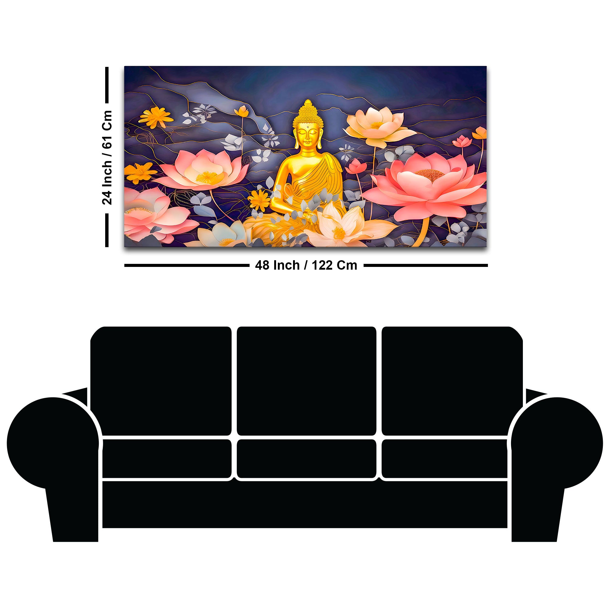 Elegant Buddha Wall Painting for Luxury Home