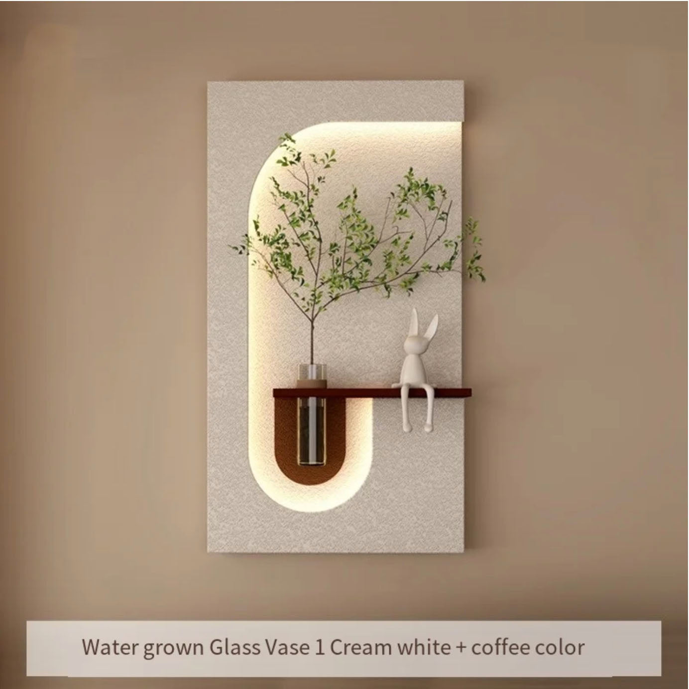 Elegant Decorative LED Light Wall Panel with Planter for Home & Office Spaces