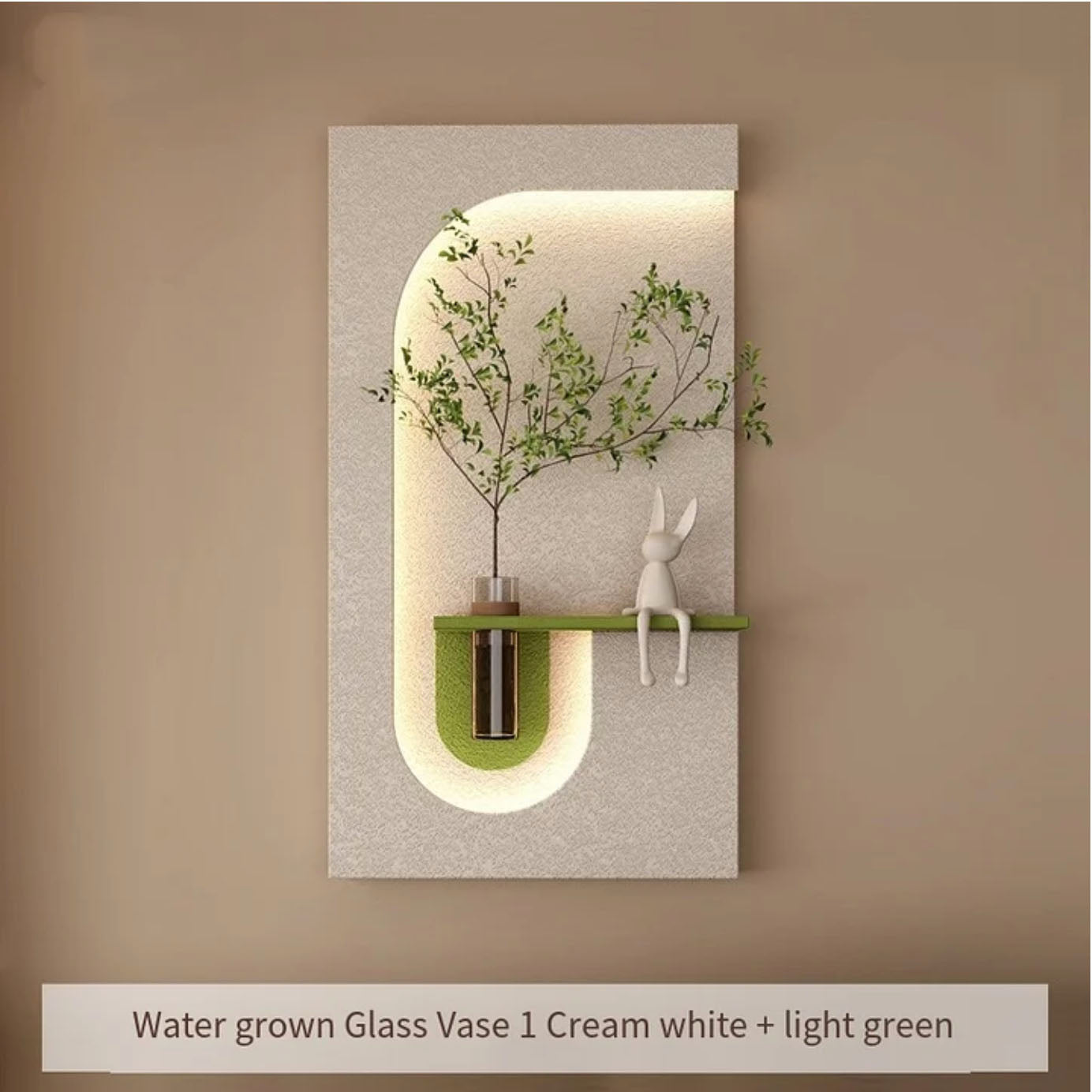 Elegant Decorative LED Light Wall Panel with Planter for Home & Office Spaces