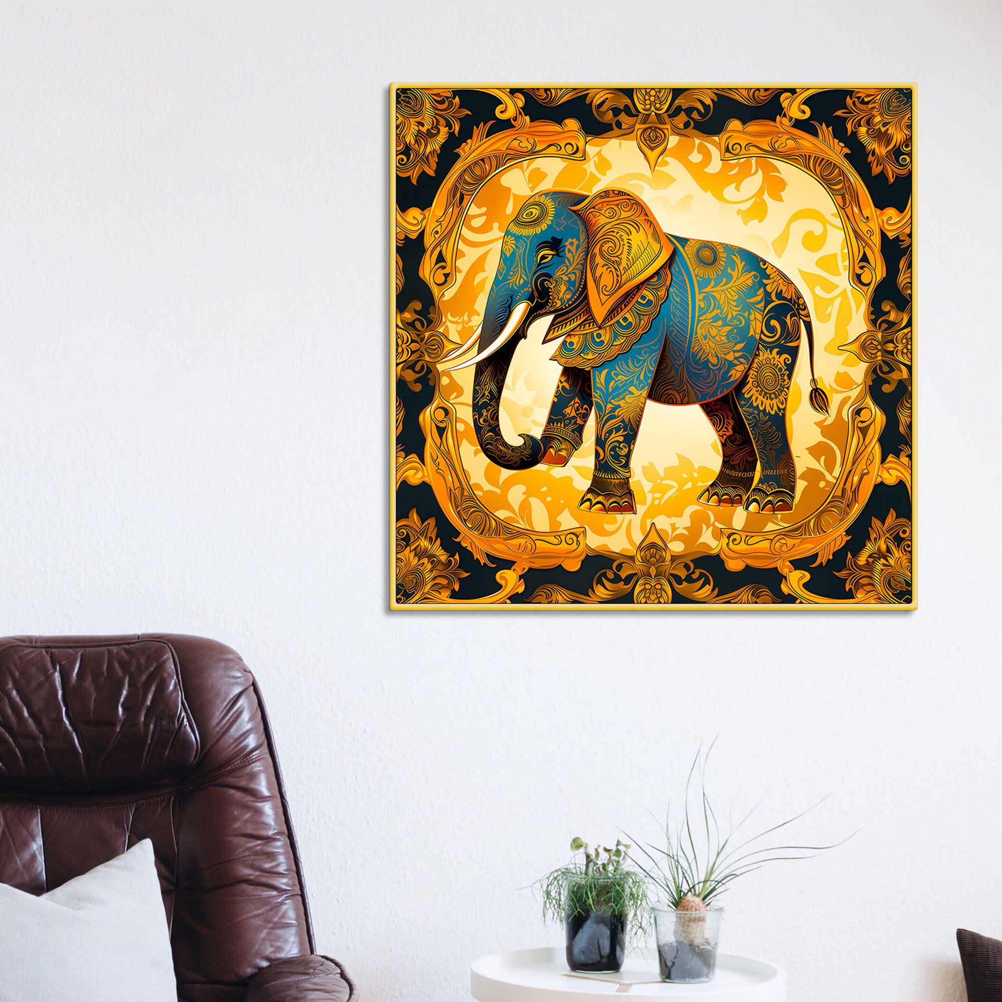 Elegant Elephant Painting for Living Room Wall Décor