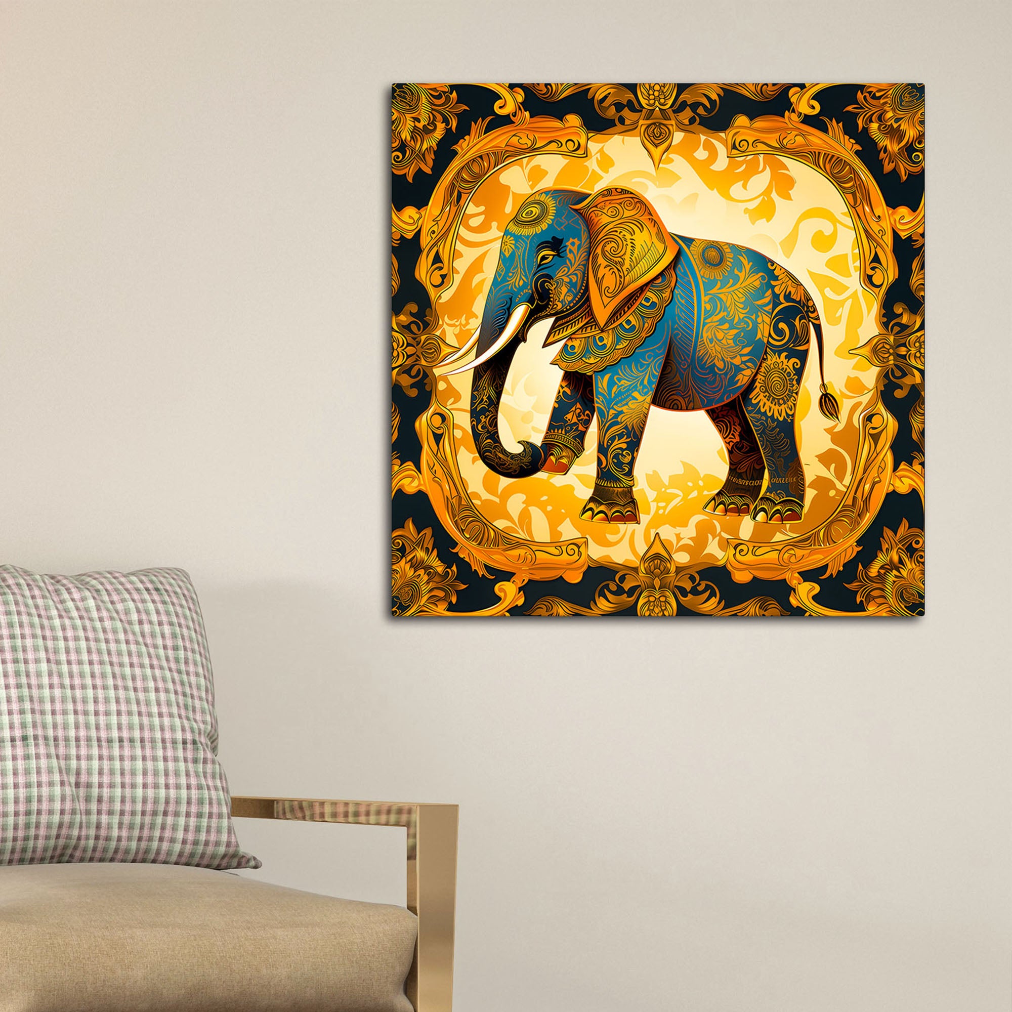 Elegant Elephant Painting for Living Room Wall Décor