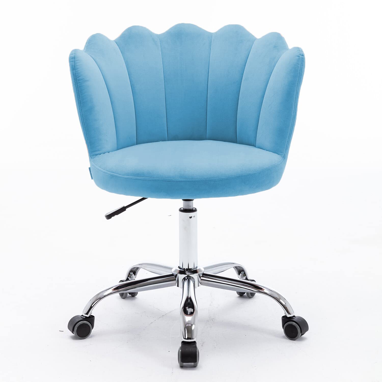 Elegant Emerald Blue Accent Chair with Adjustable Height