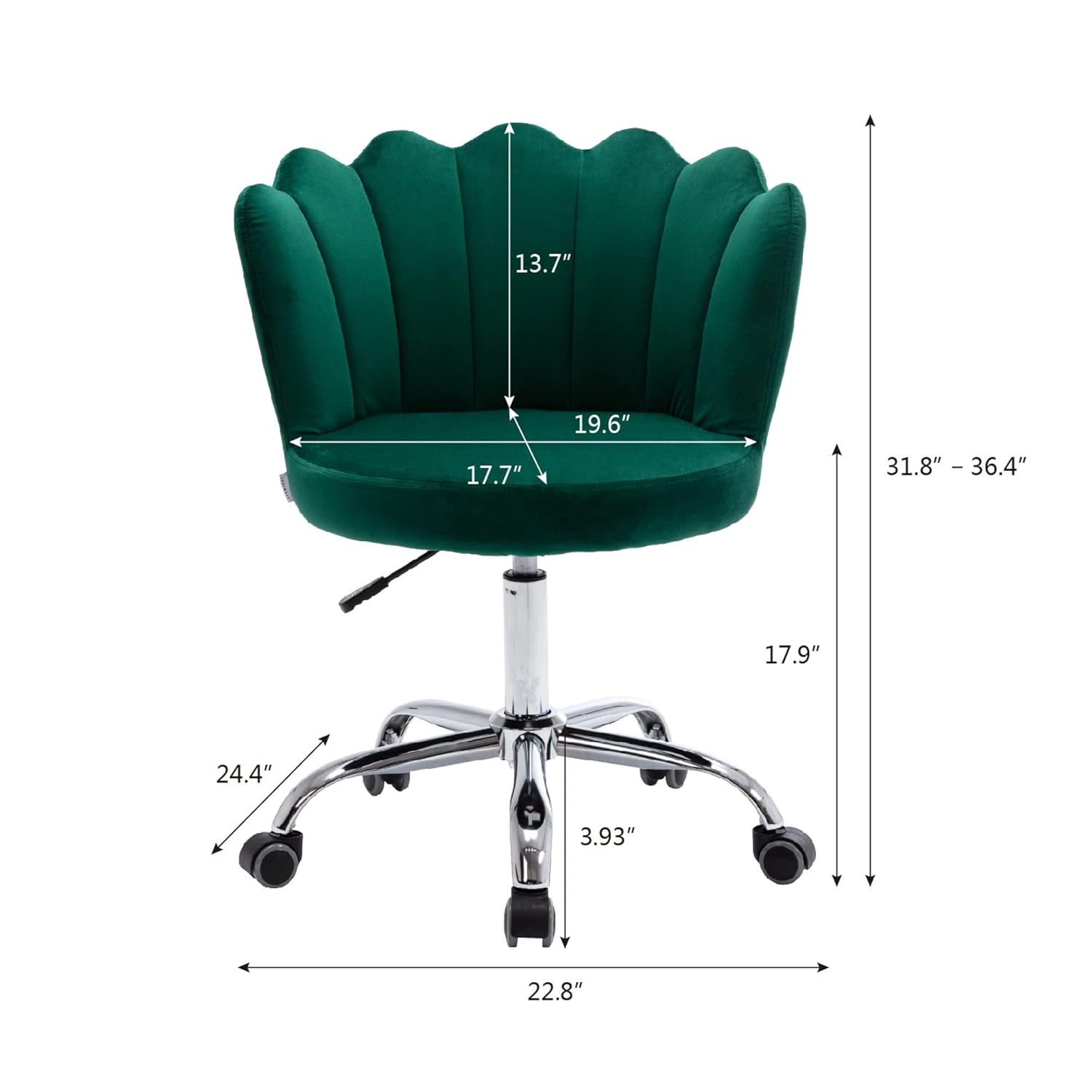 Elegant Emerald Green Accent Chair with Adjustable Height