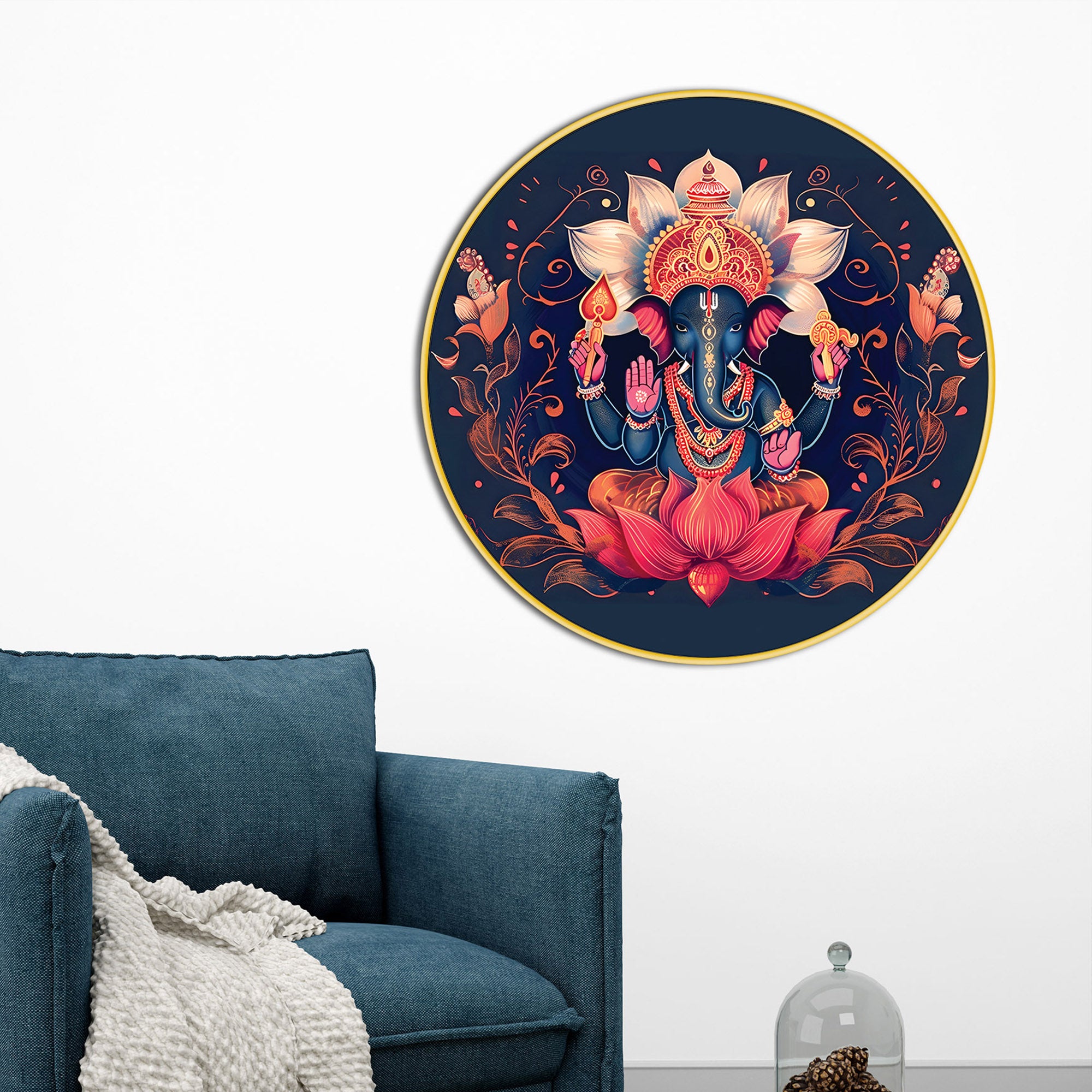 elegant-ganesh-ji-round-canvas-painting