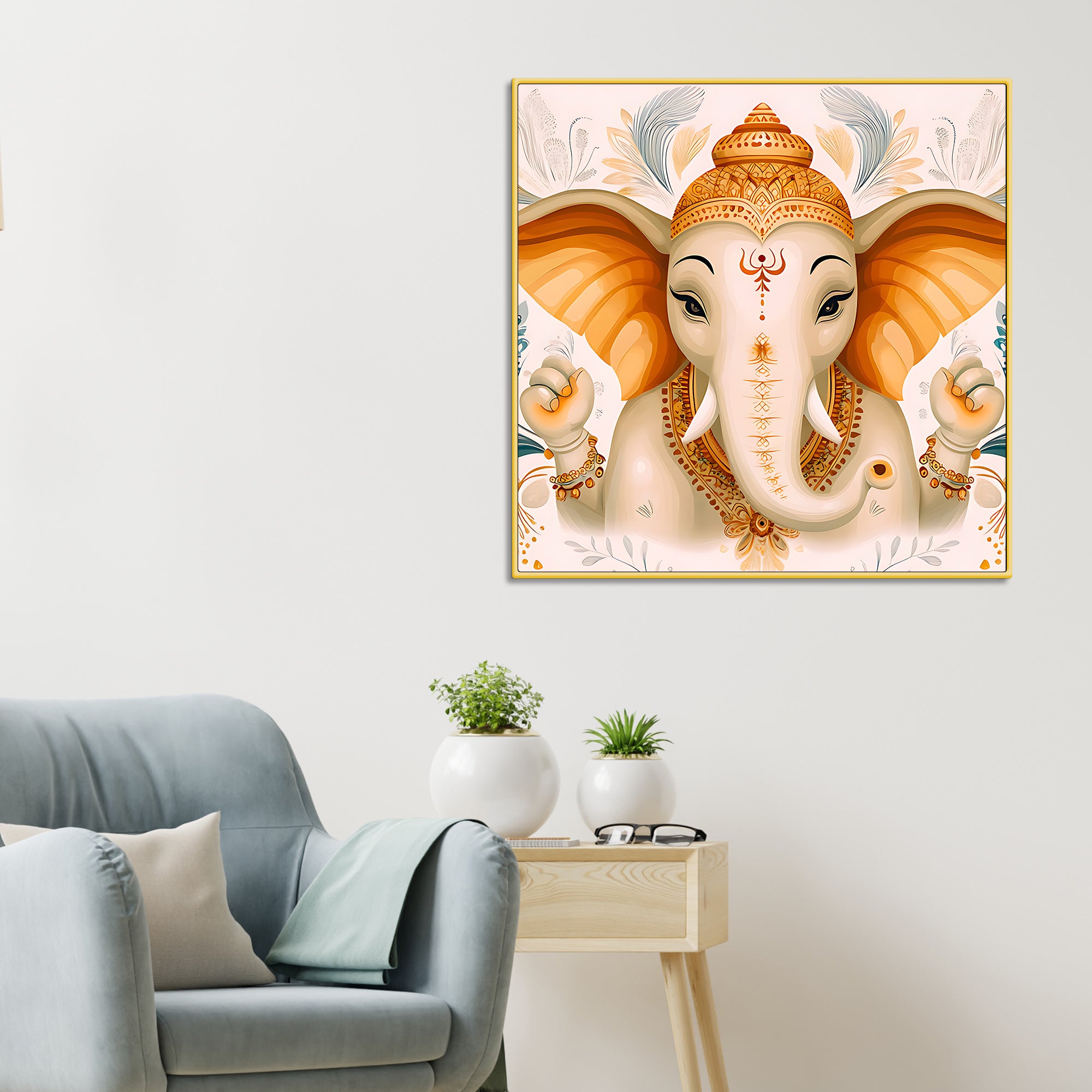 Elegant Ganesh Ji Wall Painting