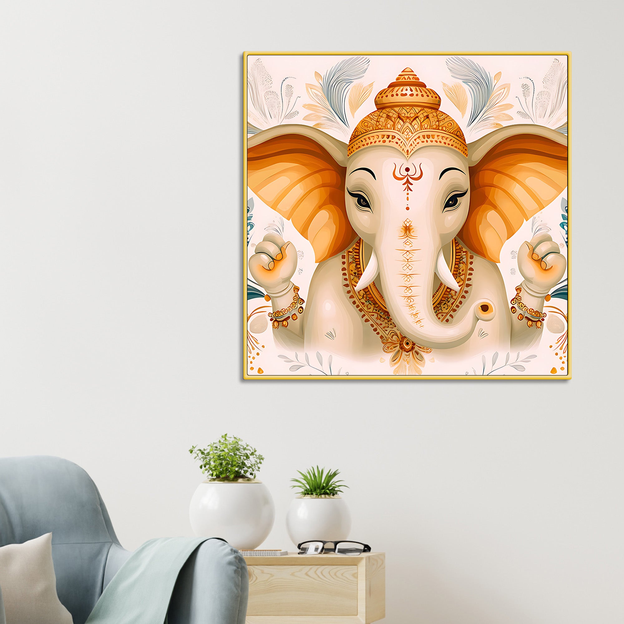 Elegant Ganesh Ji Wall Painting