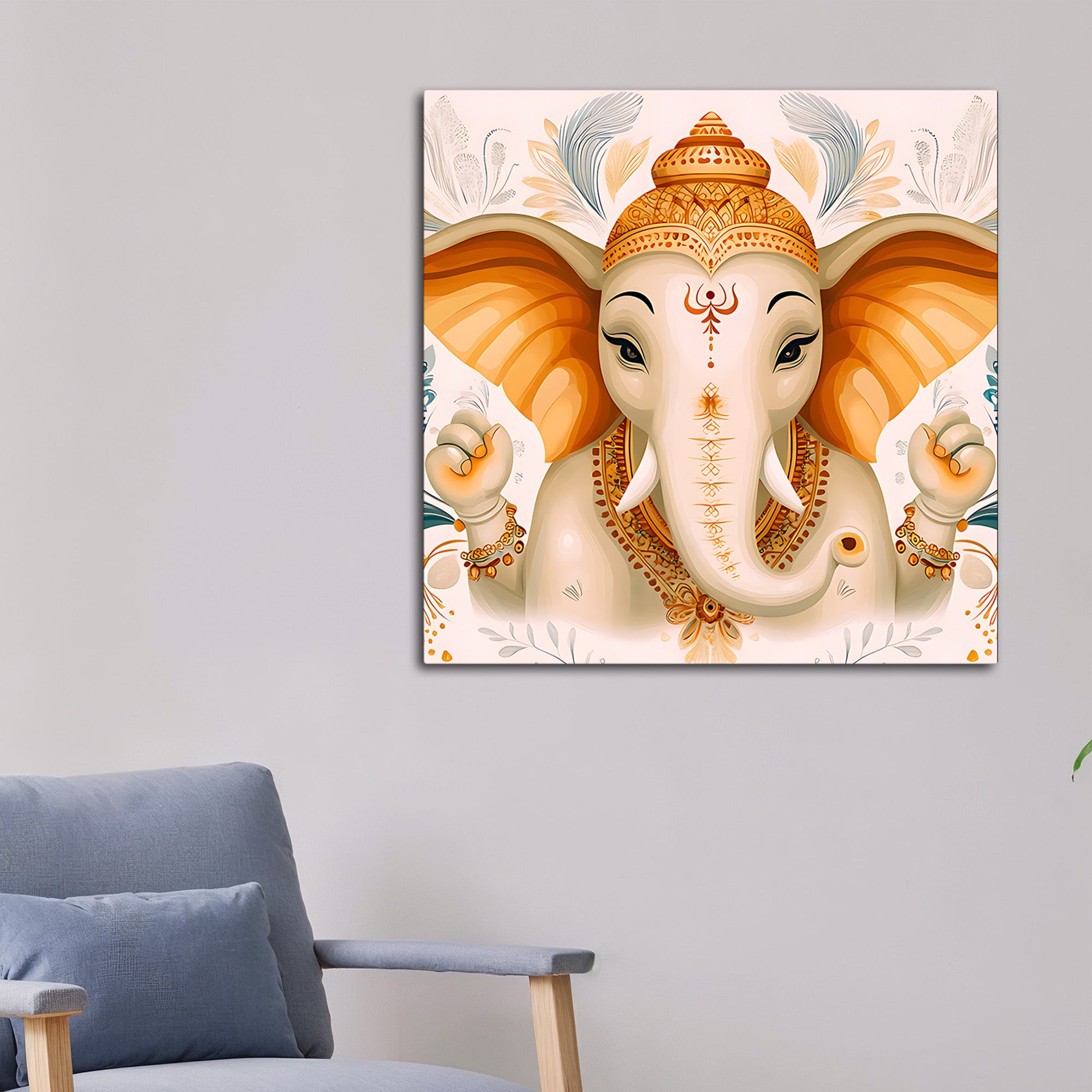 Elegant Ganesh Ji Wall Painting