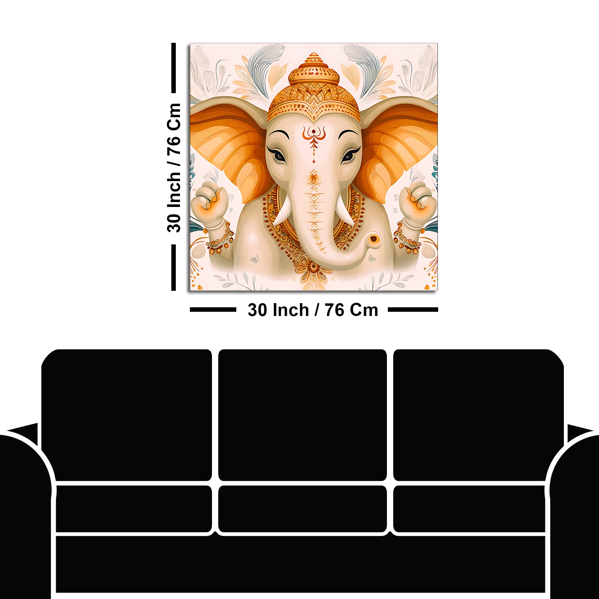 Elegant Ganesh Ji Wall Painting