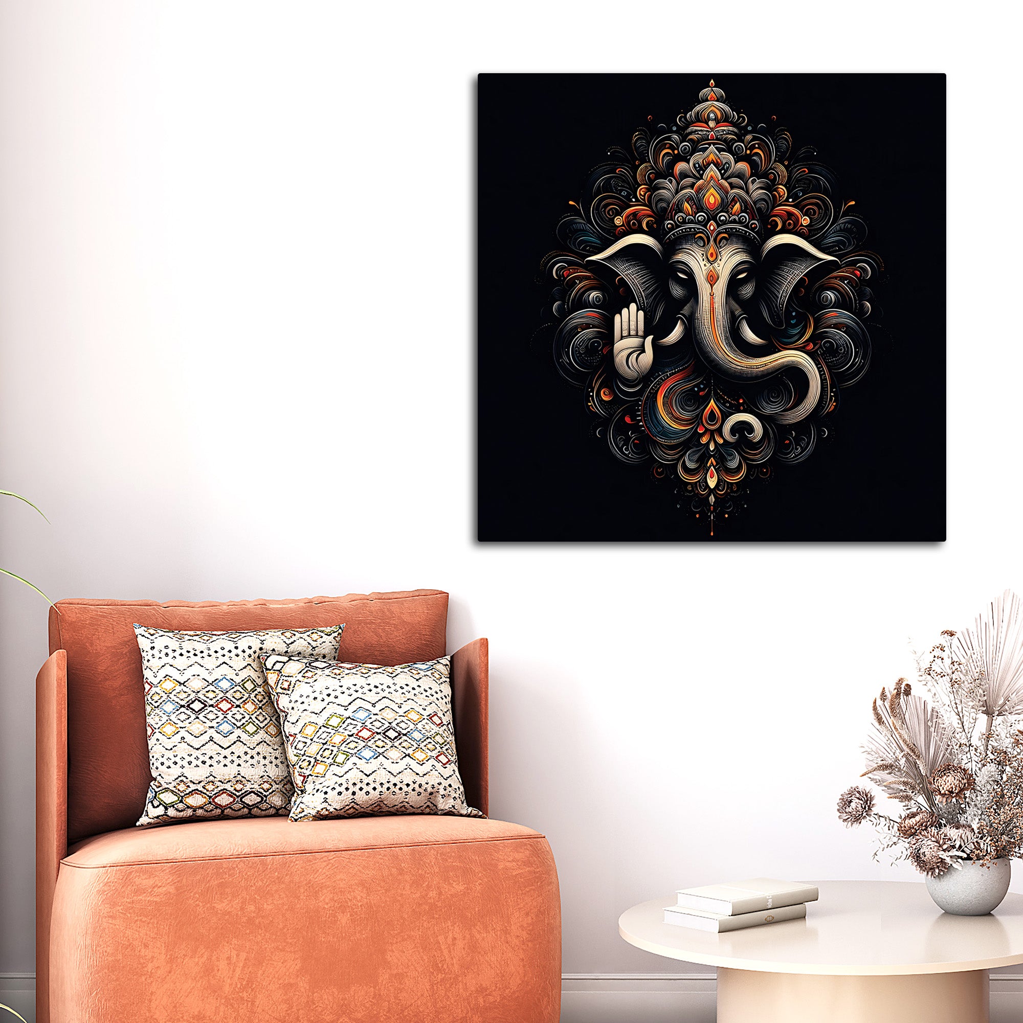 Elegant Ganesha Pooja Room Wall Décor Painting