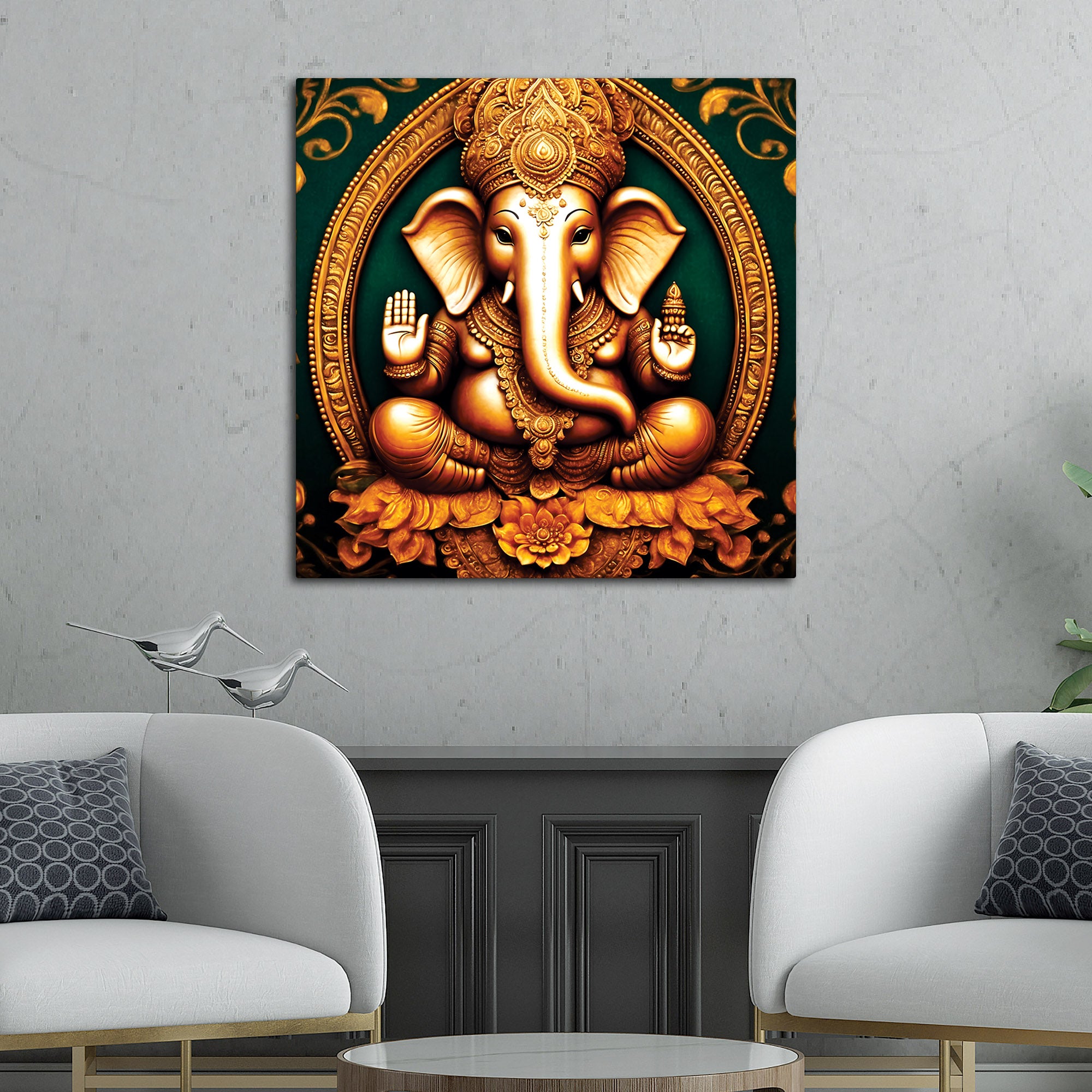 Elegant Ganpati Bappa Ji Canvas Painting