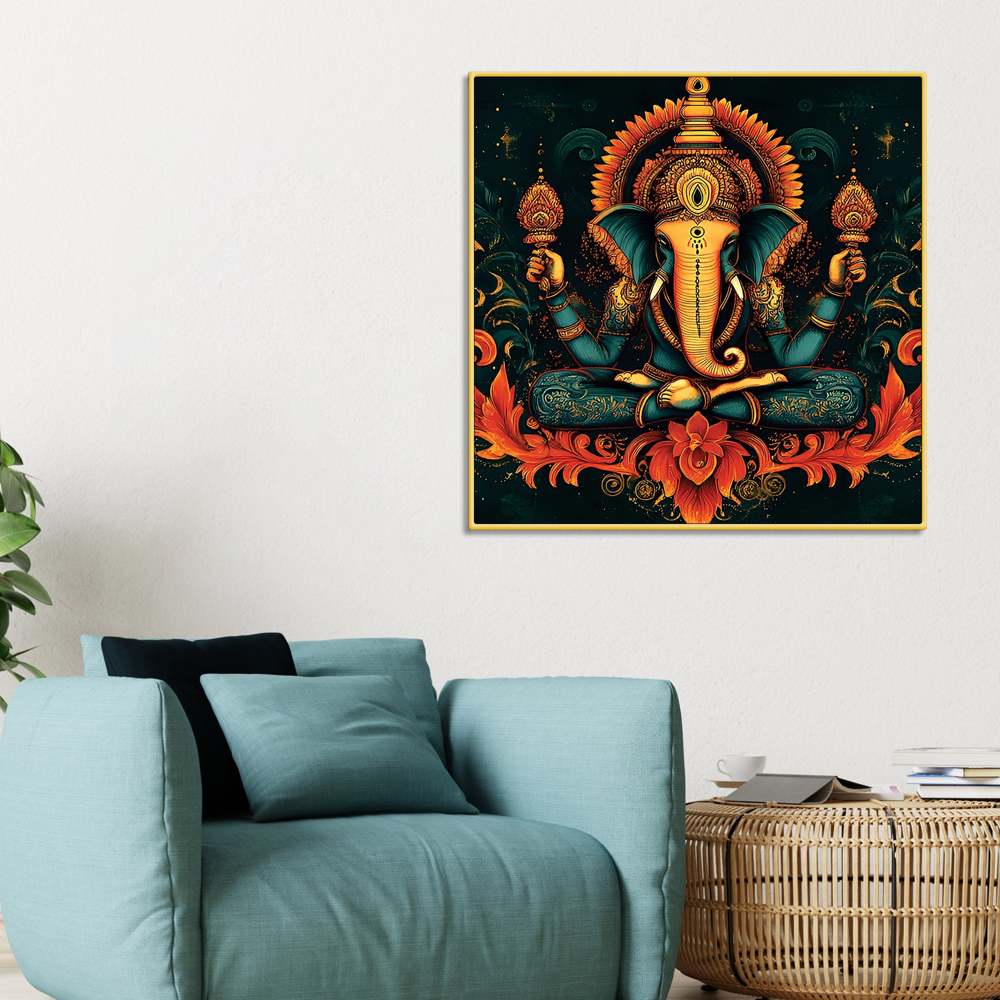 Elegant Lord Ganesha Wall Art Painting