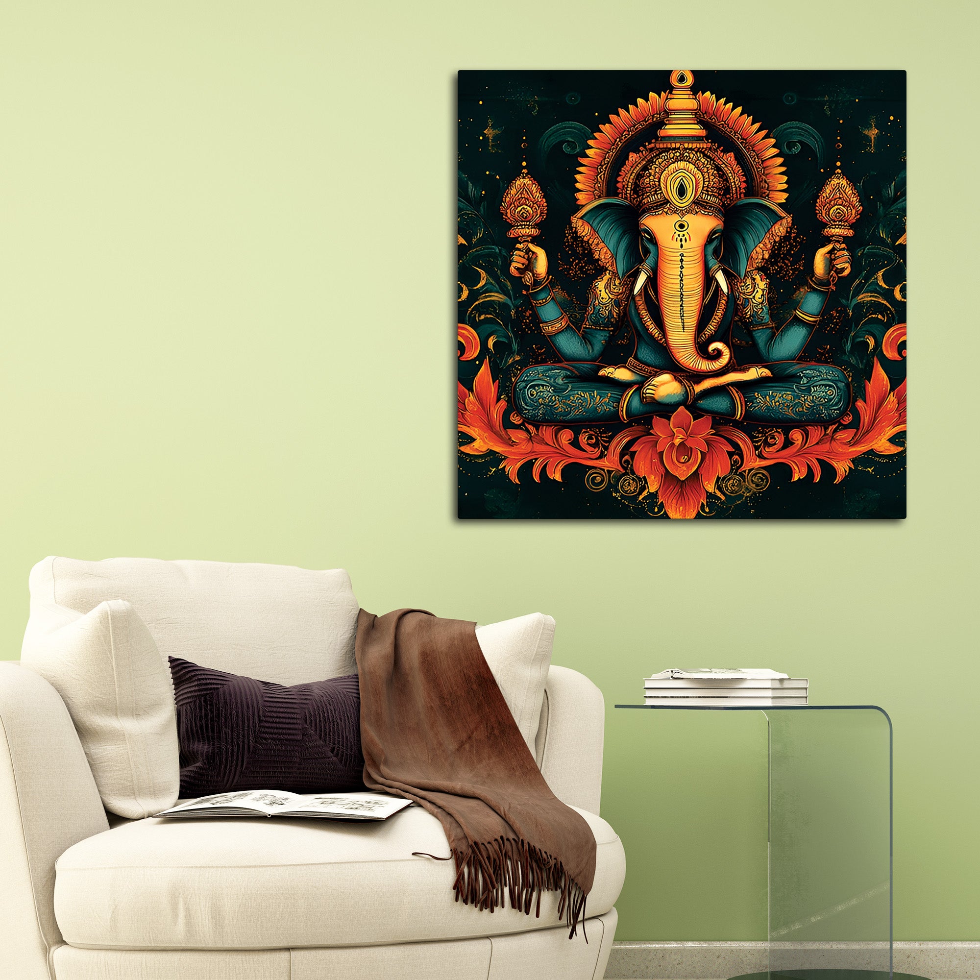 Elegant Lord Ganesha Wall Art Painting