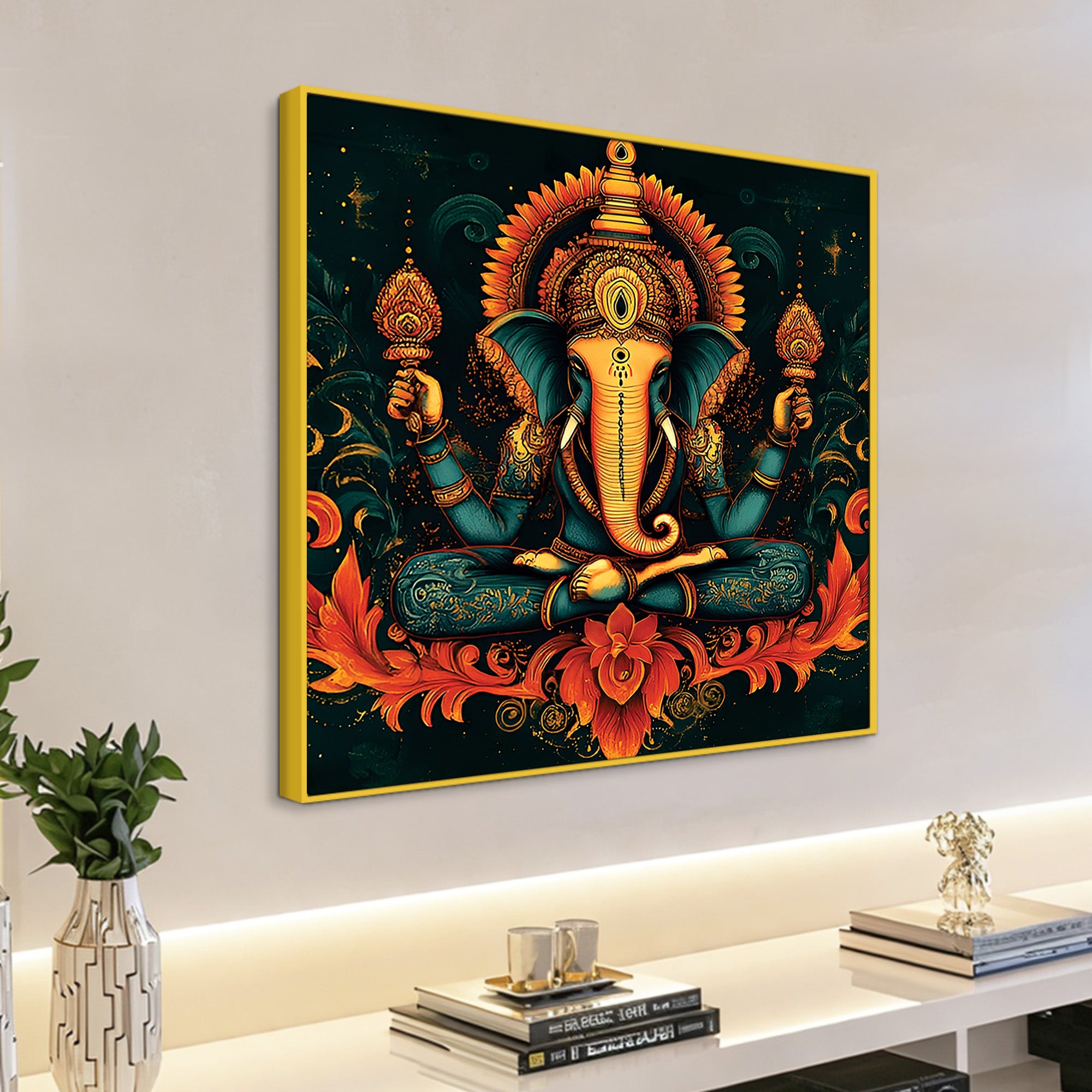 Elegant Lord Ganesha Wall Art Painting