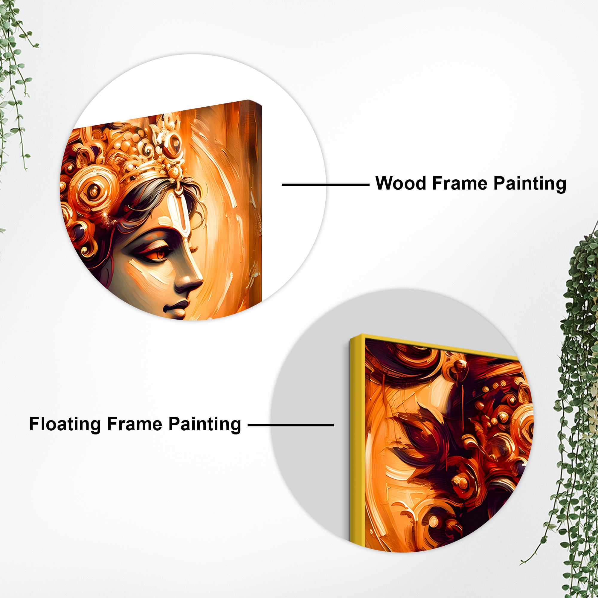 Elegant Lord Krishna Portrait Canvas Wall Painting for Living Room