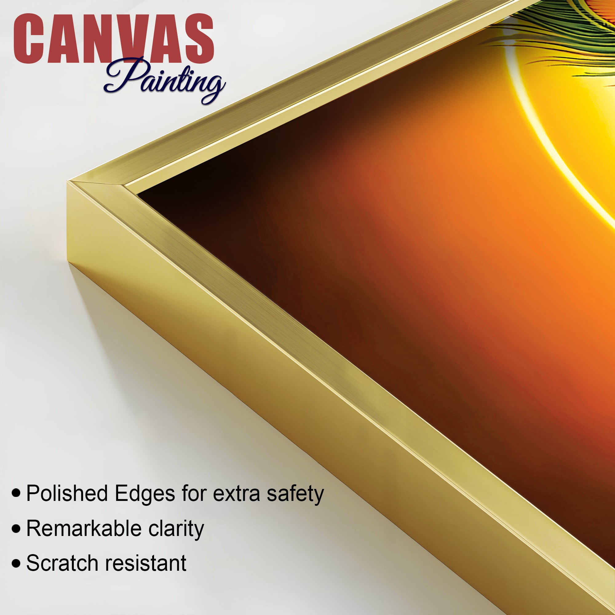 Elegant Lord Krishna Spiritual Canvas Painting for Living Room