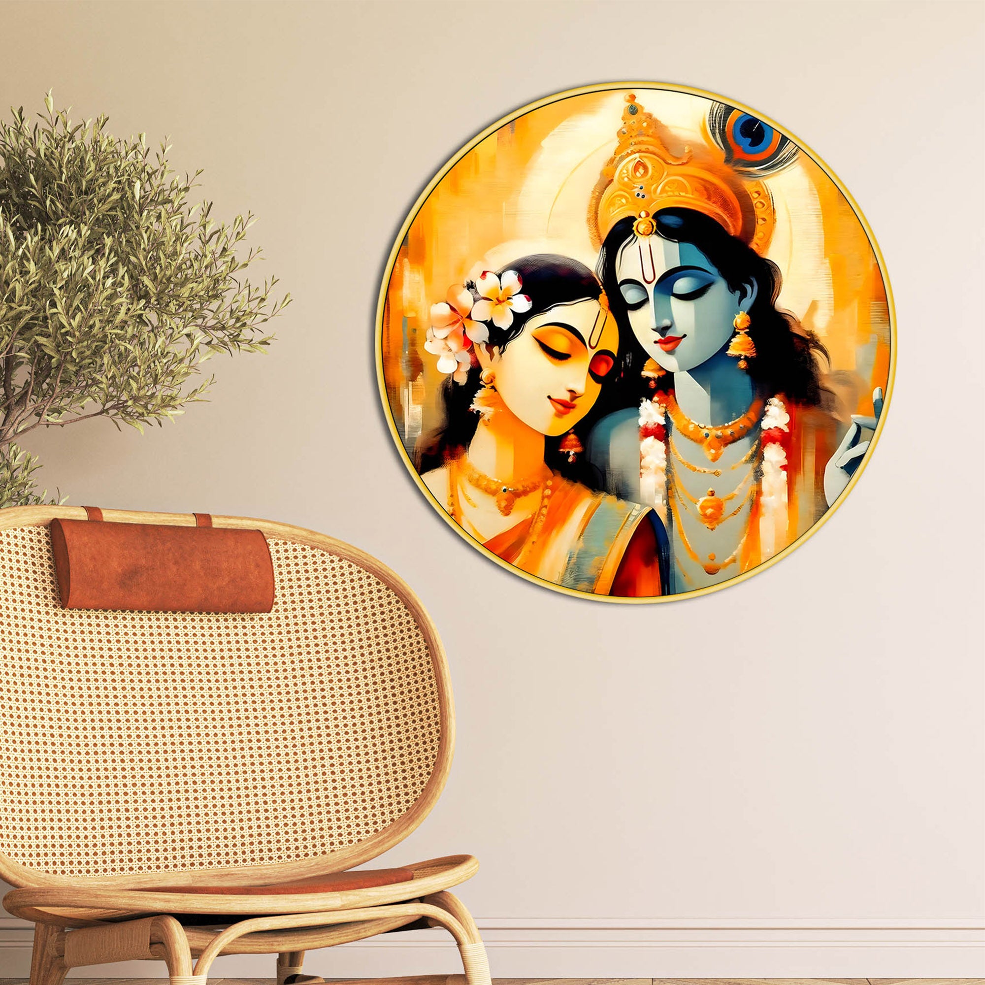 elegant-lord-radha-krishna-round-wall-painting