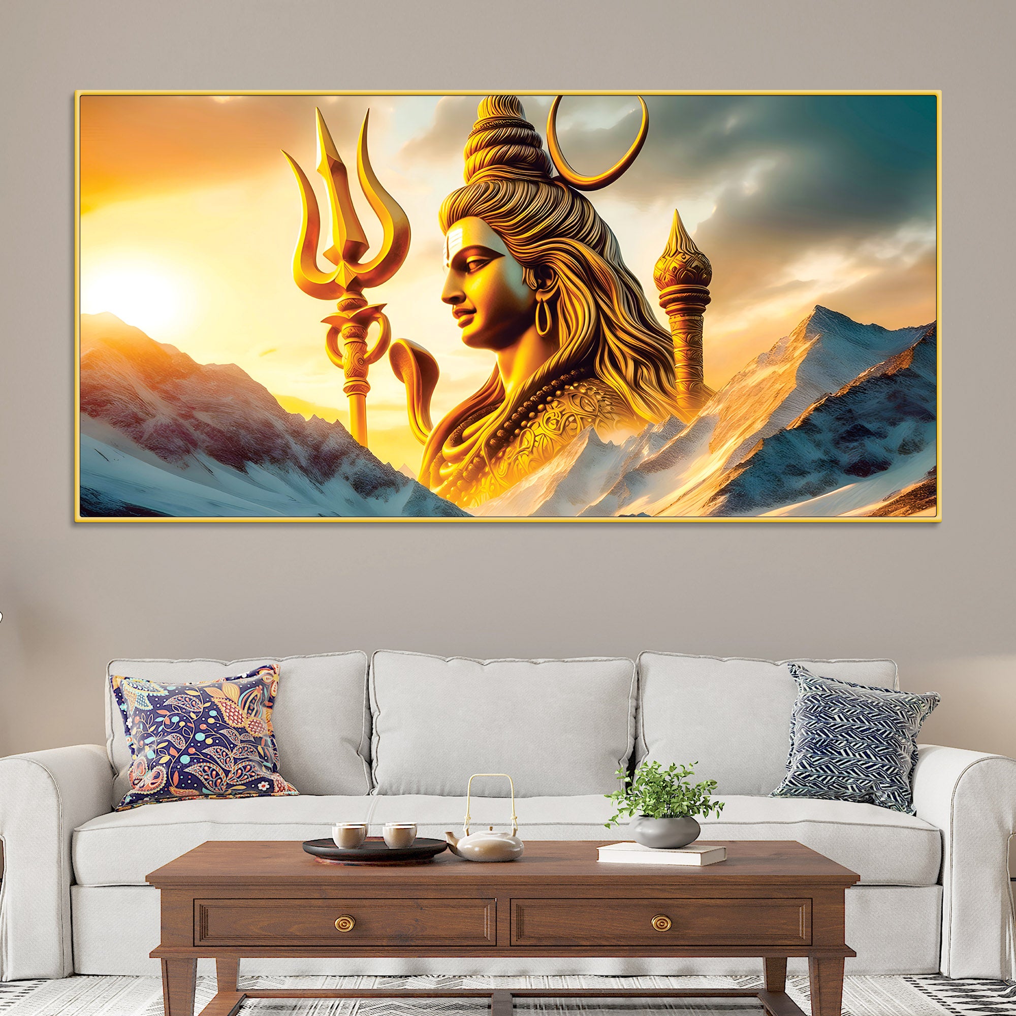 Elegant Lord Shiva Painting on Canvas for Wall Décor