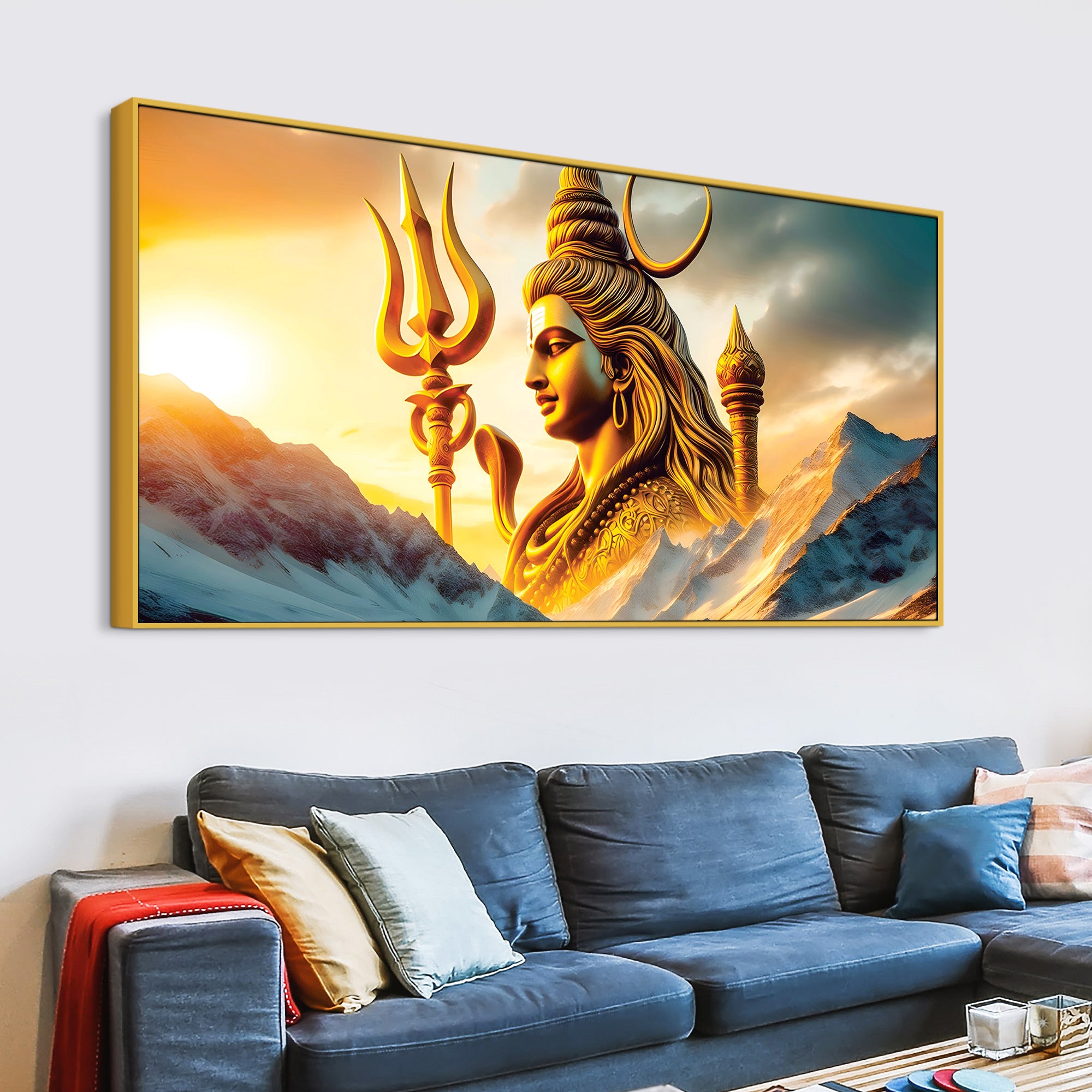 Elegant Lord Shiva Painting on Canvas for Wall Décor