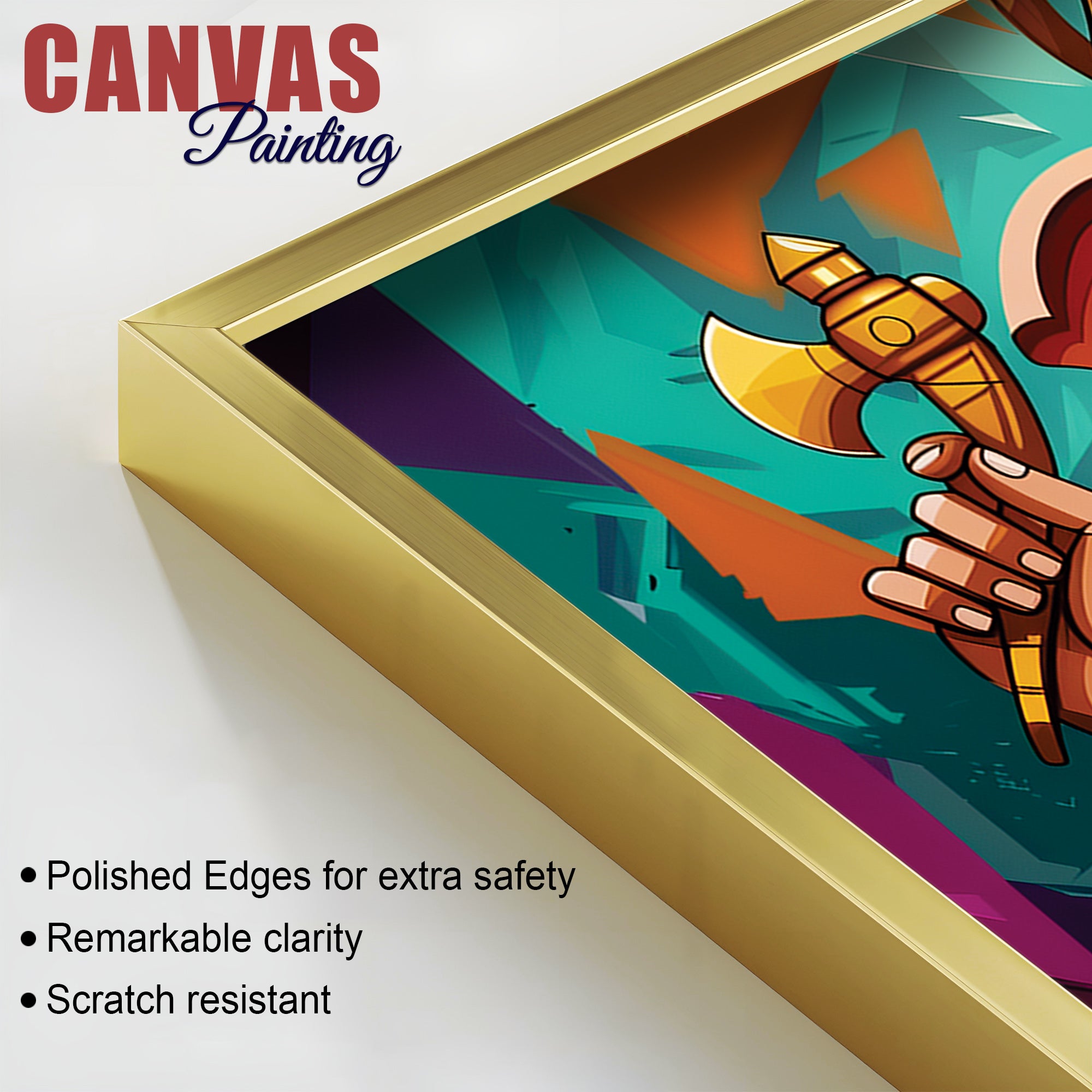 Elegant Lord Shri Ganesha Abstract Colorful Canvas Wall Painting – Contemporary Indian Spiritual Wall Art